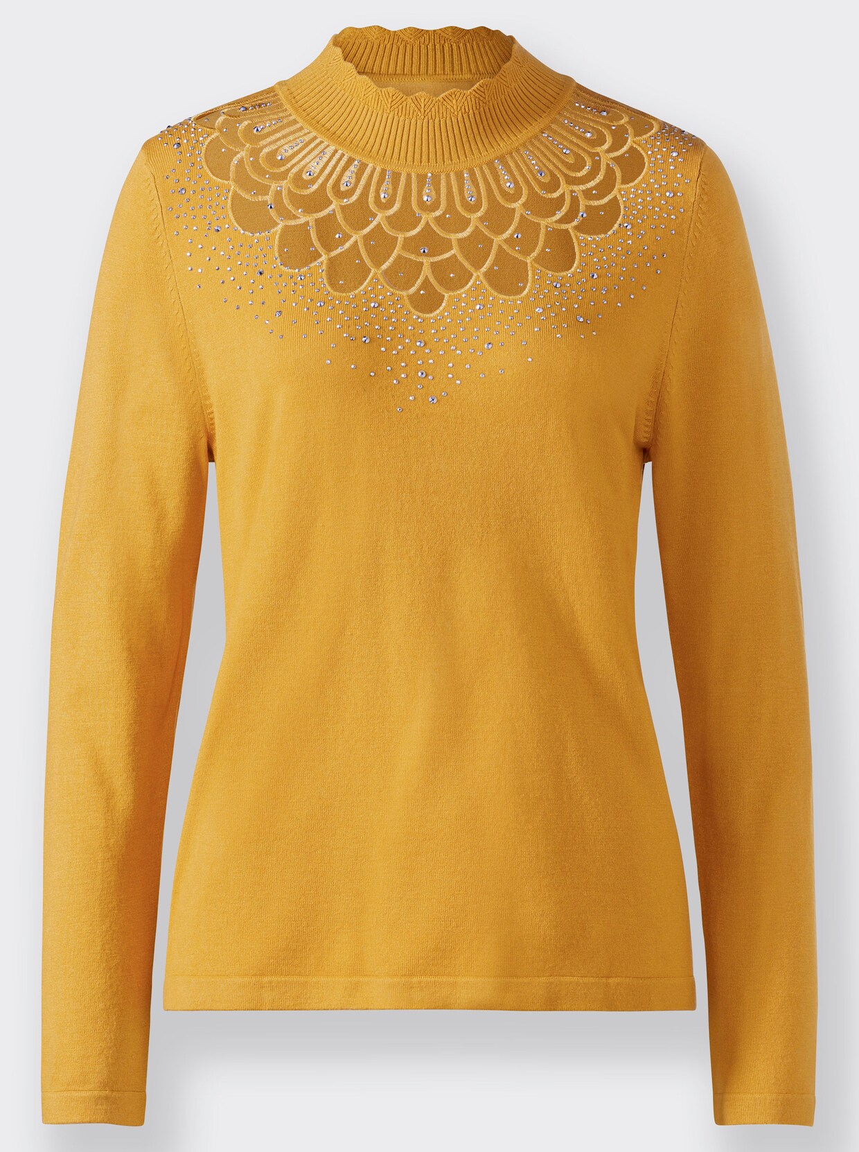 Langarm-Pullover - ocker