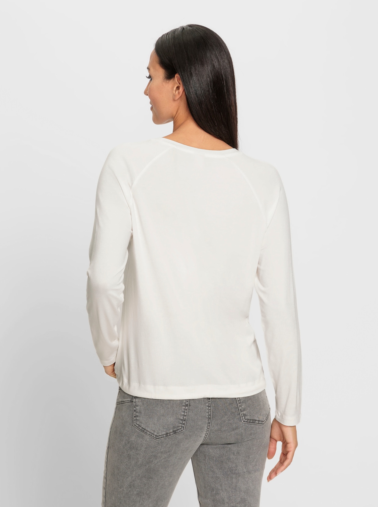 heine Shirt met ronde hals - ecru