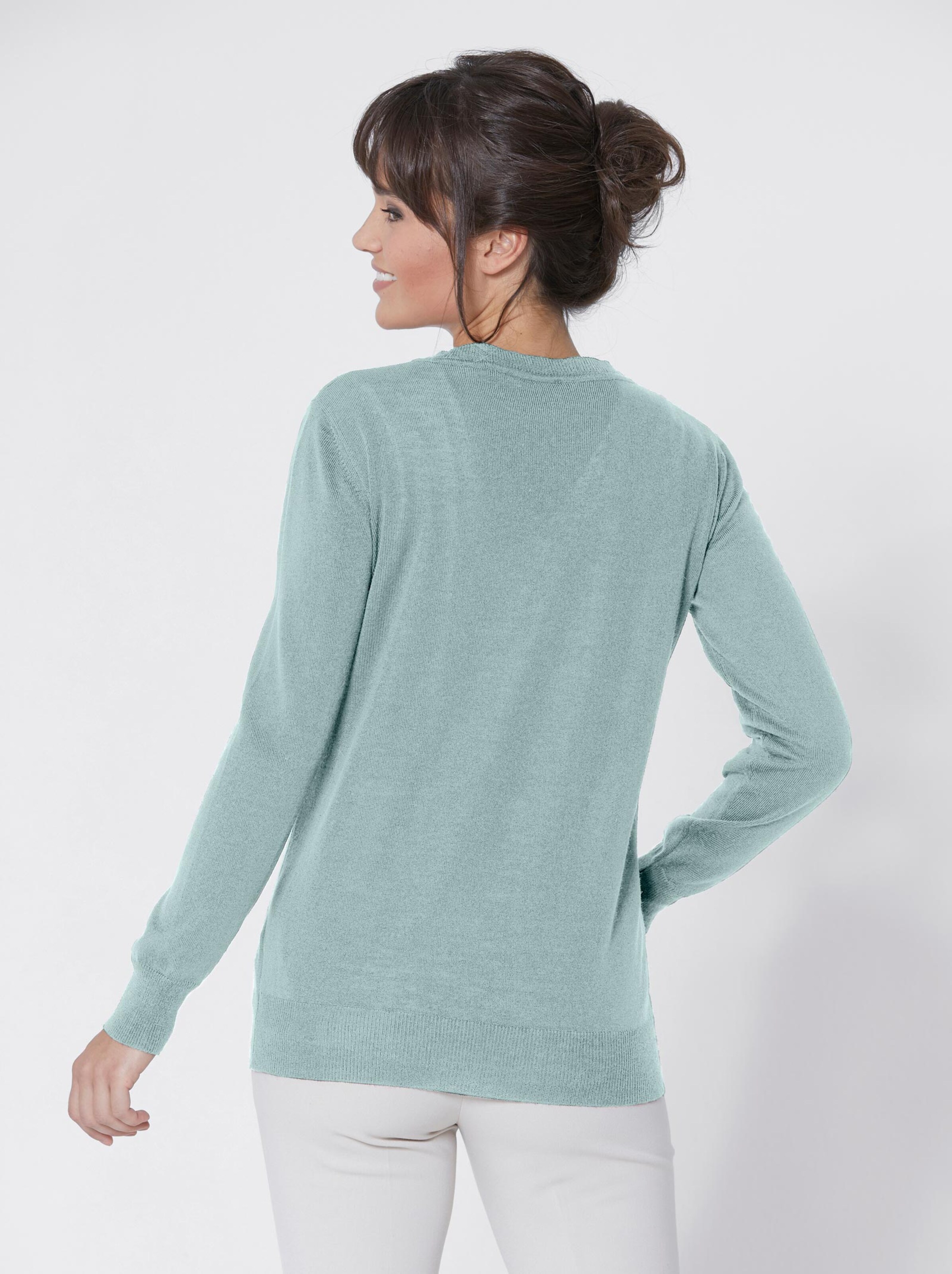 Damenmode Pullover V-Ausschnitt-Pullover in mint 