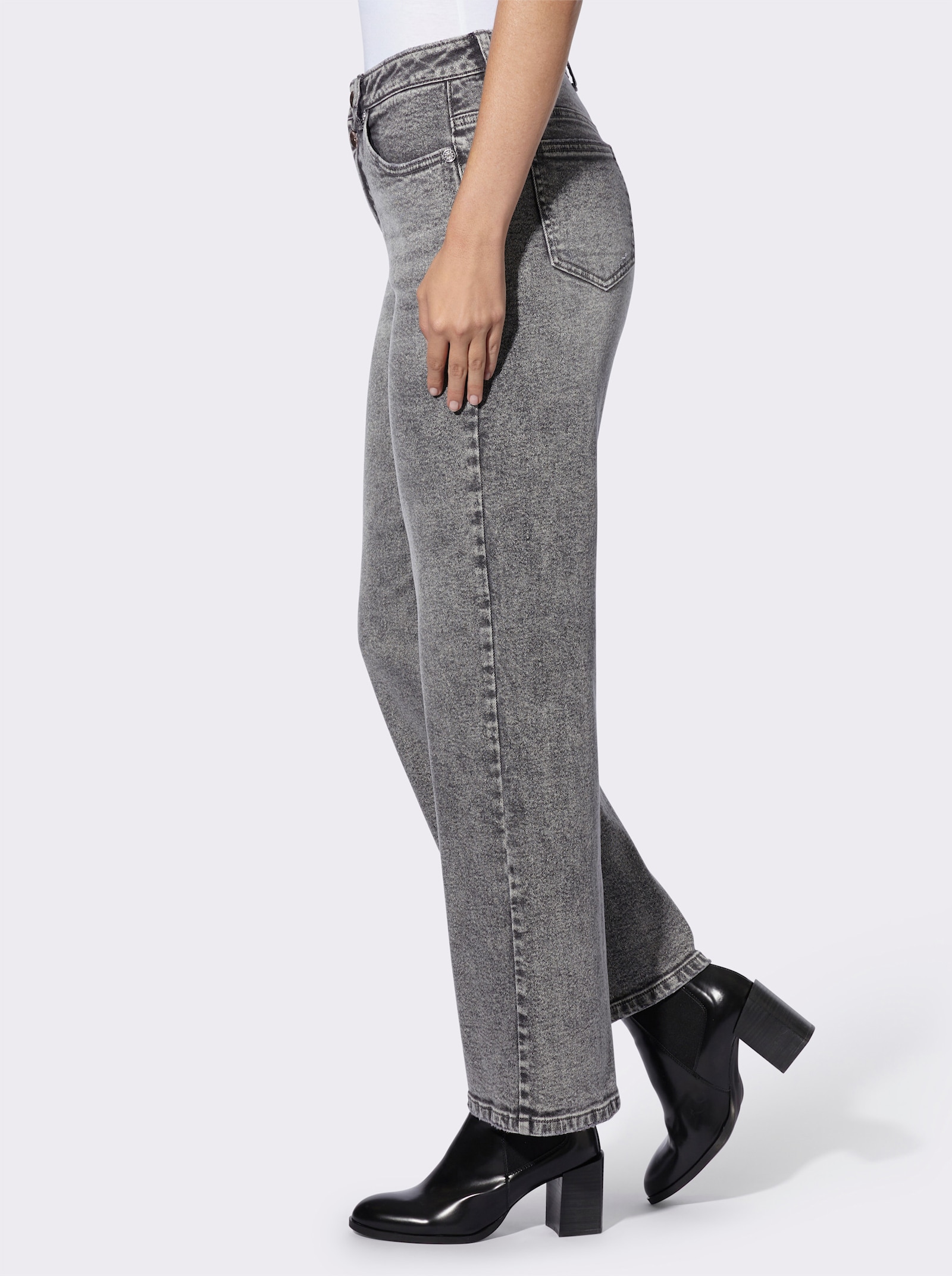 heine 5-Pocket-Jeans mit Ziernieten - grey denim