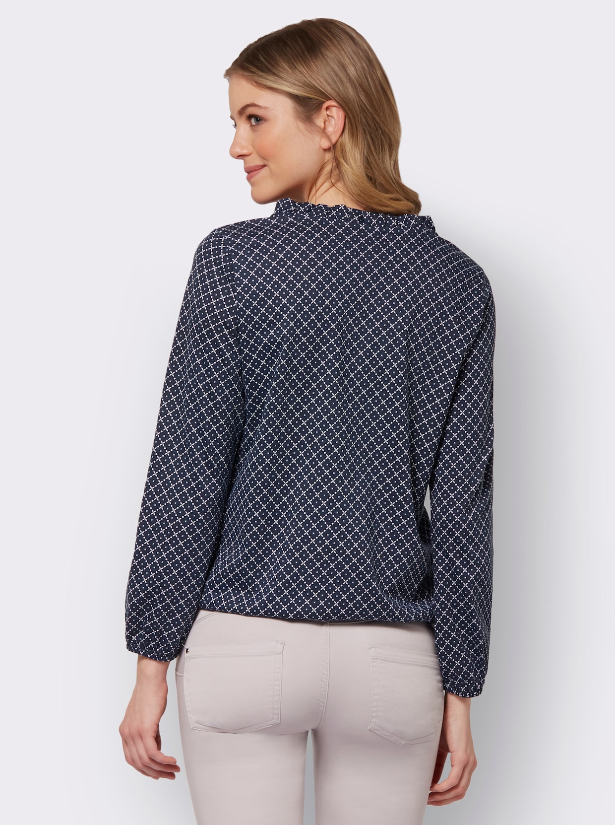 Shirt met print - marine/wit