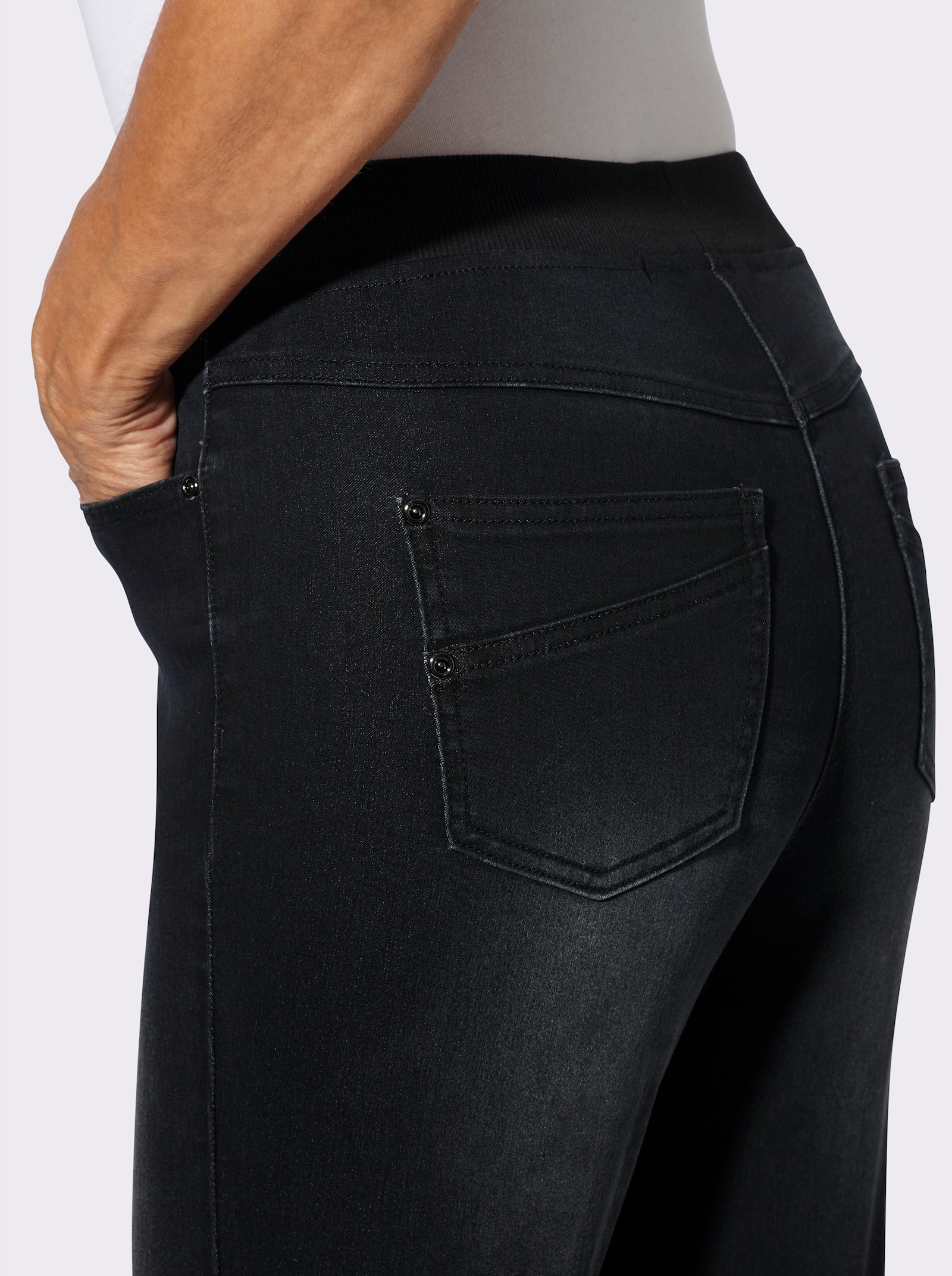 7/8 džíny - černá-denim