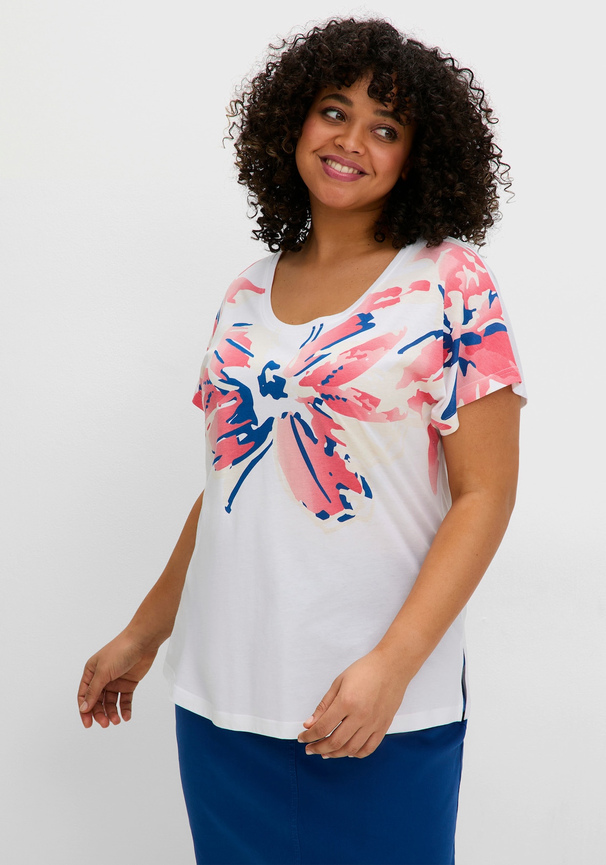 sheego Shirt - ecru bedruckt