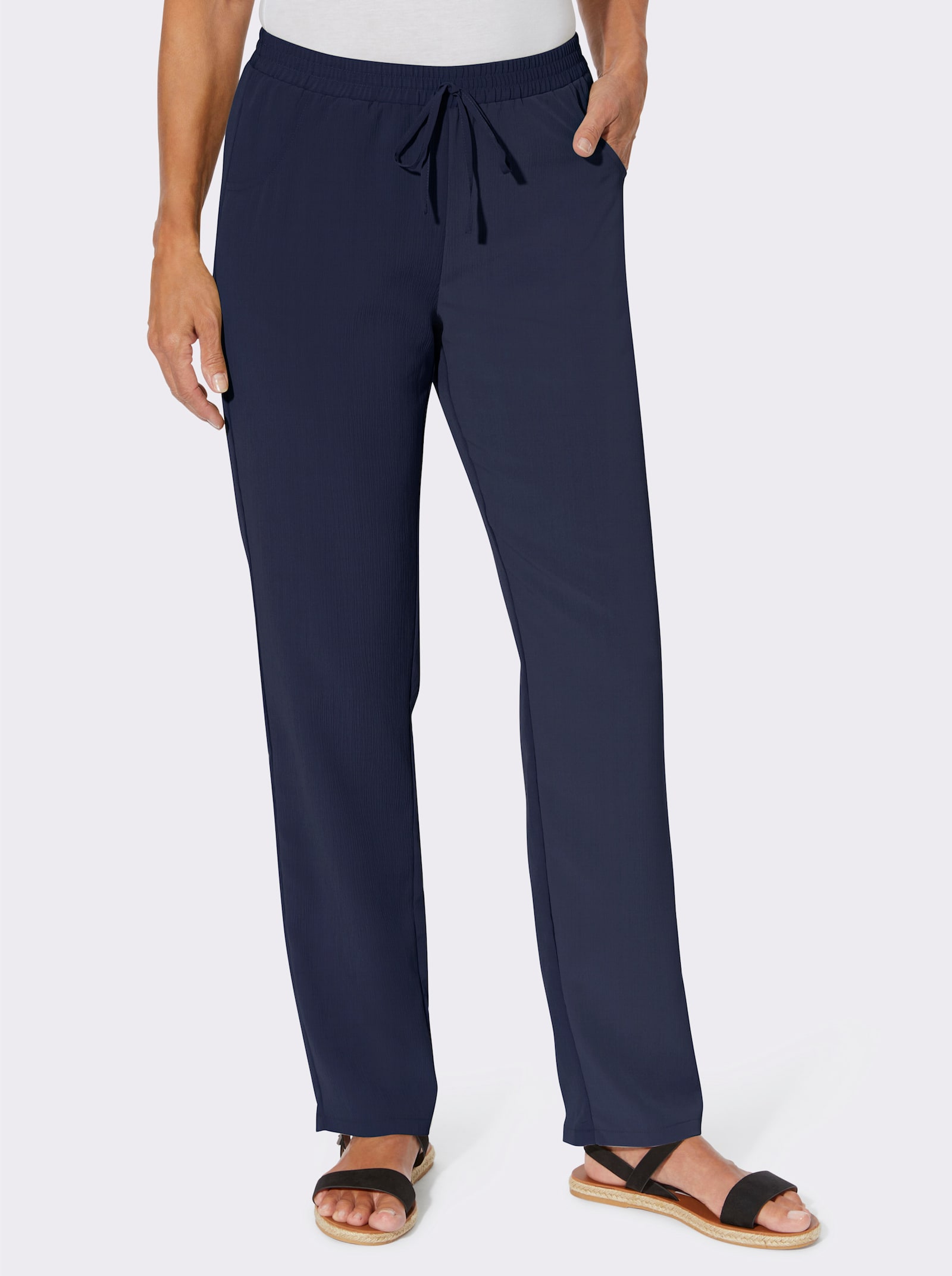 Schlupfhose im Doppelpack - marine + marine-weiß-bedruckt