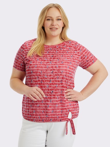 Rundhalsshirt in Ausbrenner-Qualität - erdbeere-bedruckt