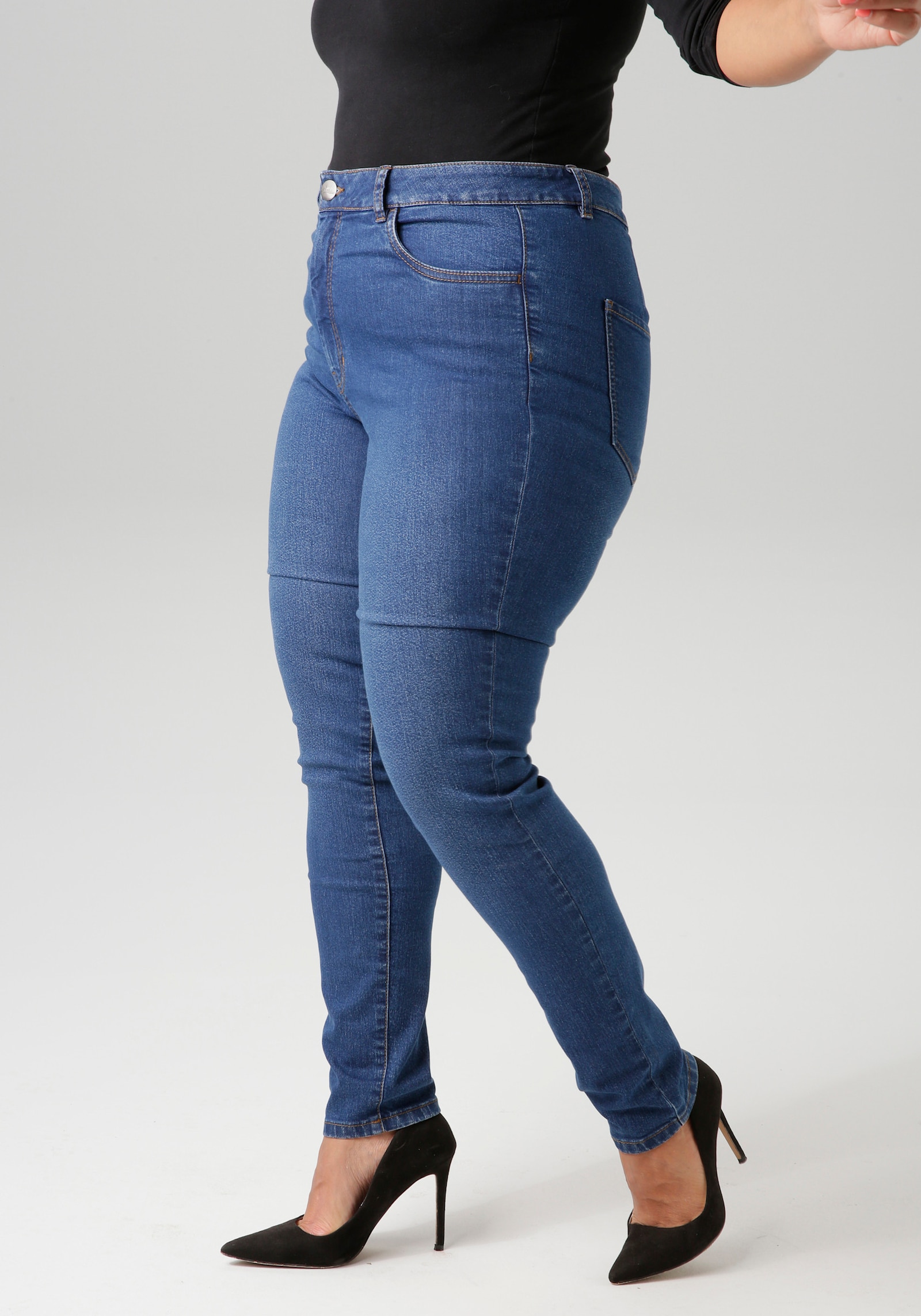 Aniston PLUS Skinny-fit-Jeans - dark blue
