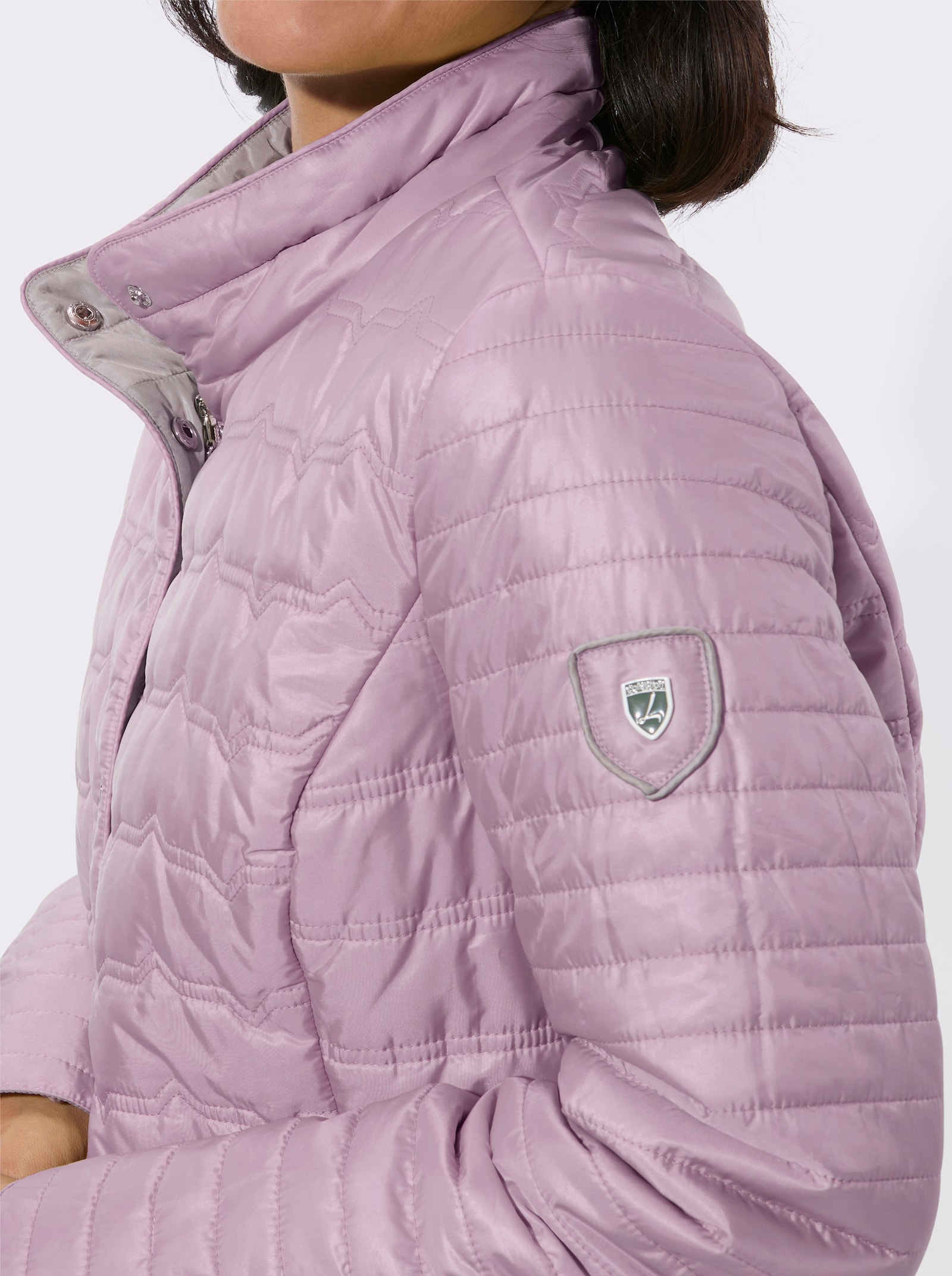 Steppjacke in kontrastreicher Verarbeitung - mauve