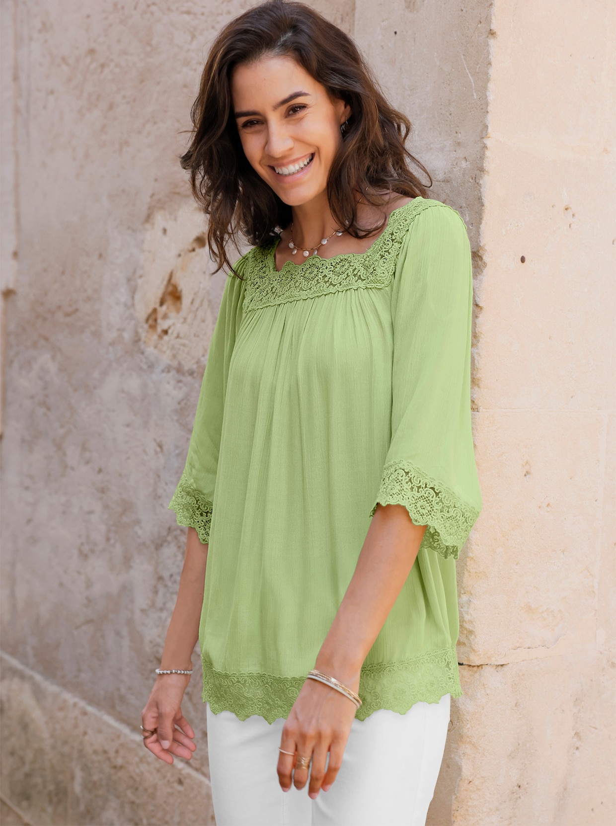 Schlupfbluse - lindgrün