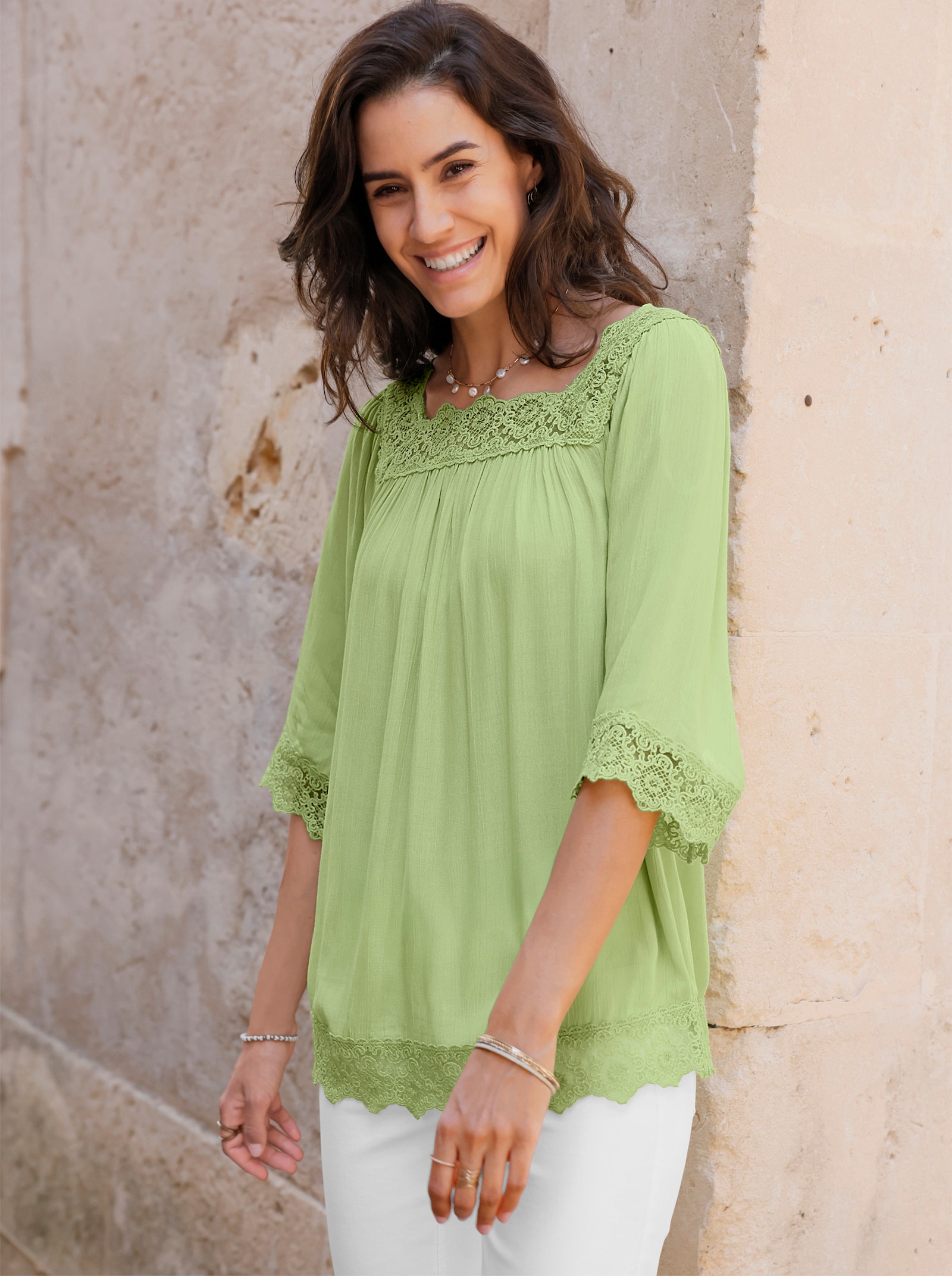 Schlupfbluse - lindgrün