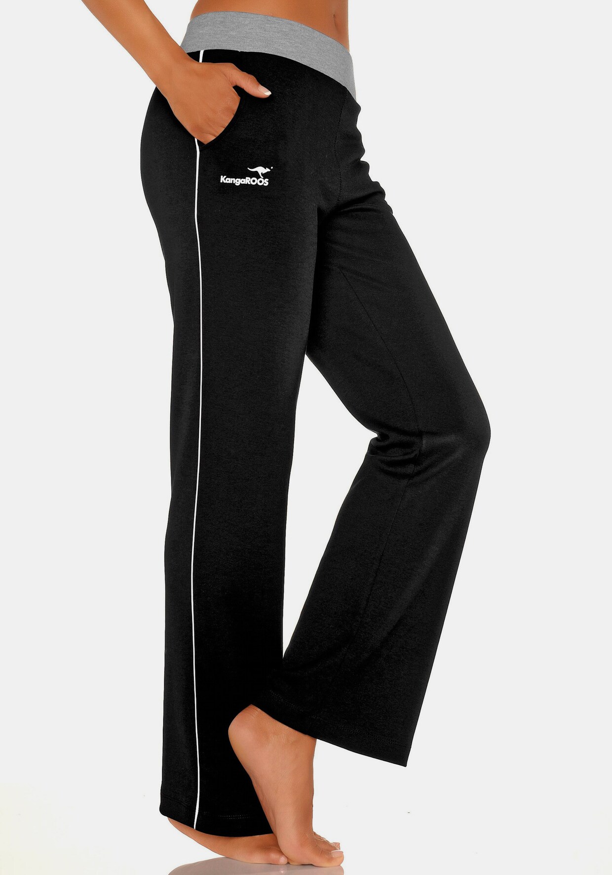 KangaROOS Relaxhose - schwarz-weiss-weiss