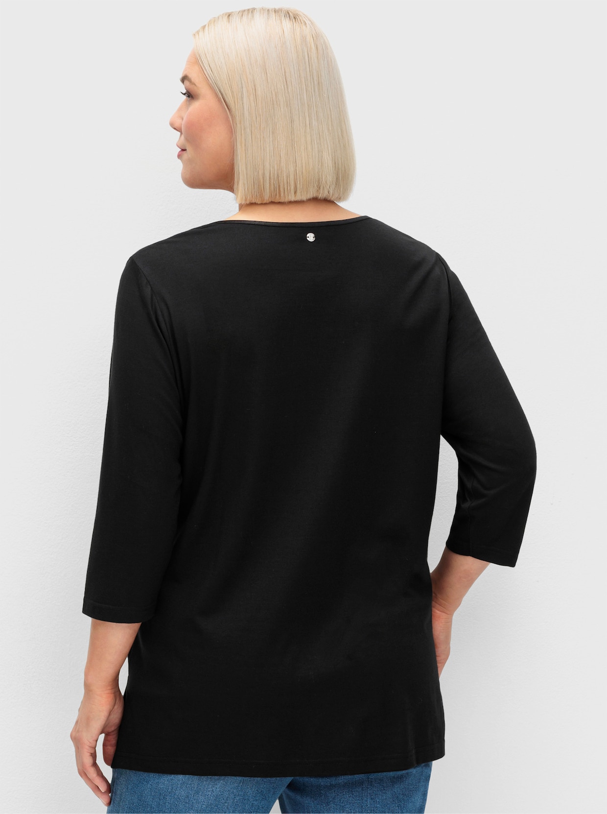 sheego Shirt met ronde hals - zwart