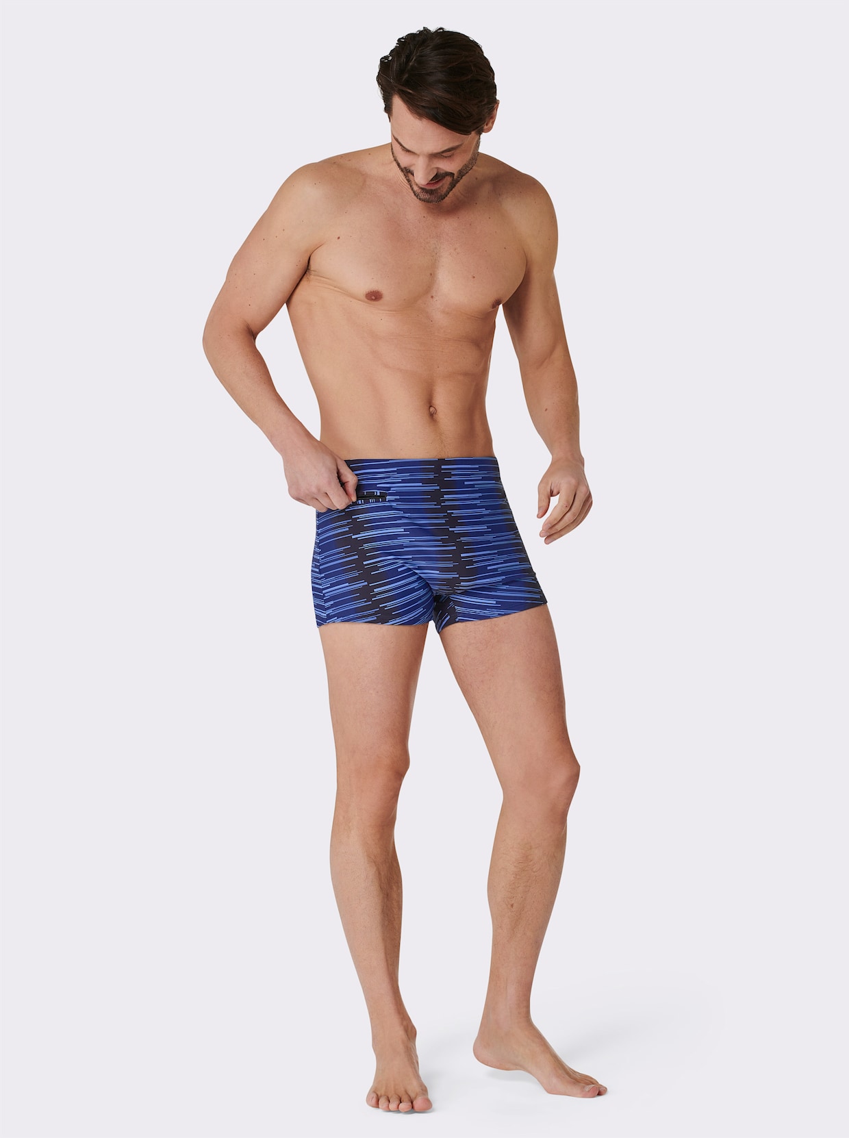 feel good Badehose - royalblau-himmelblau-bedruckt