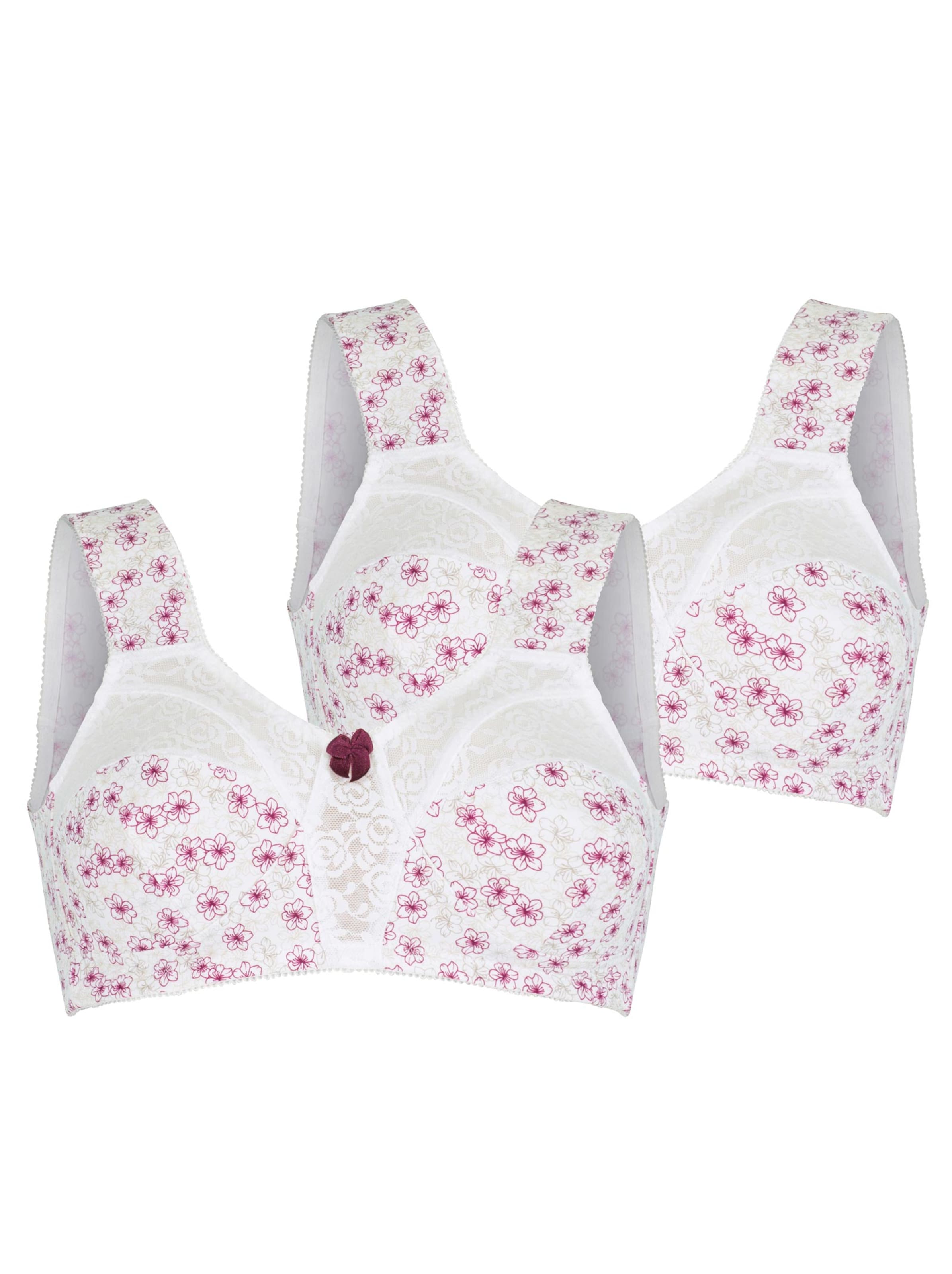 wäschepur Entlastungs-BH ohne Bügel - bordeaux-bedruckt