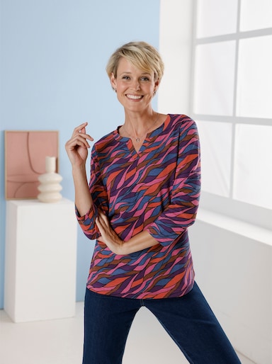  3/4-Arm-Shirt mit Allover-Print - traube-erika-bedruckt