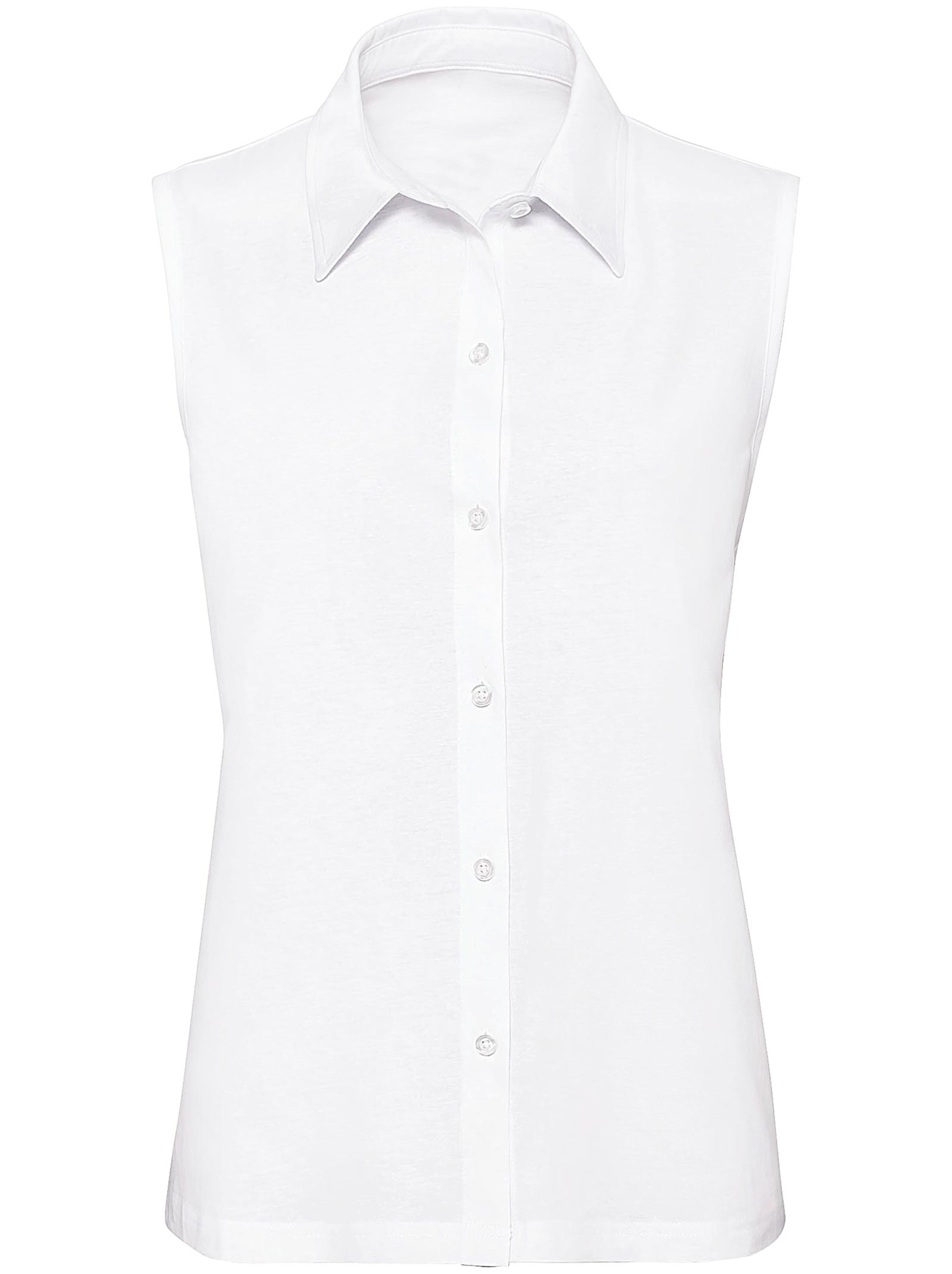 Jersey-Bluse - weiß