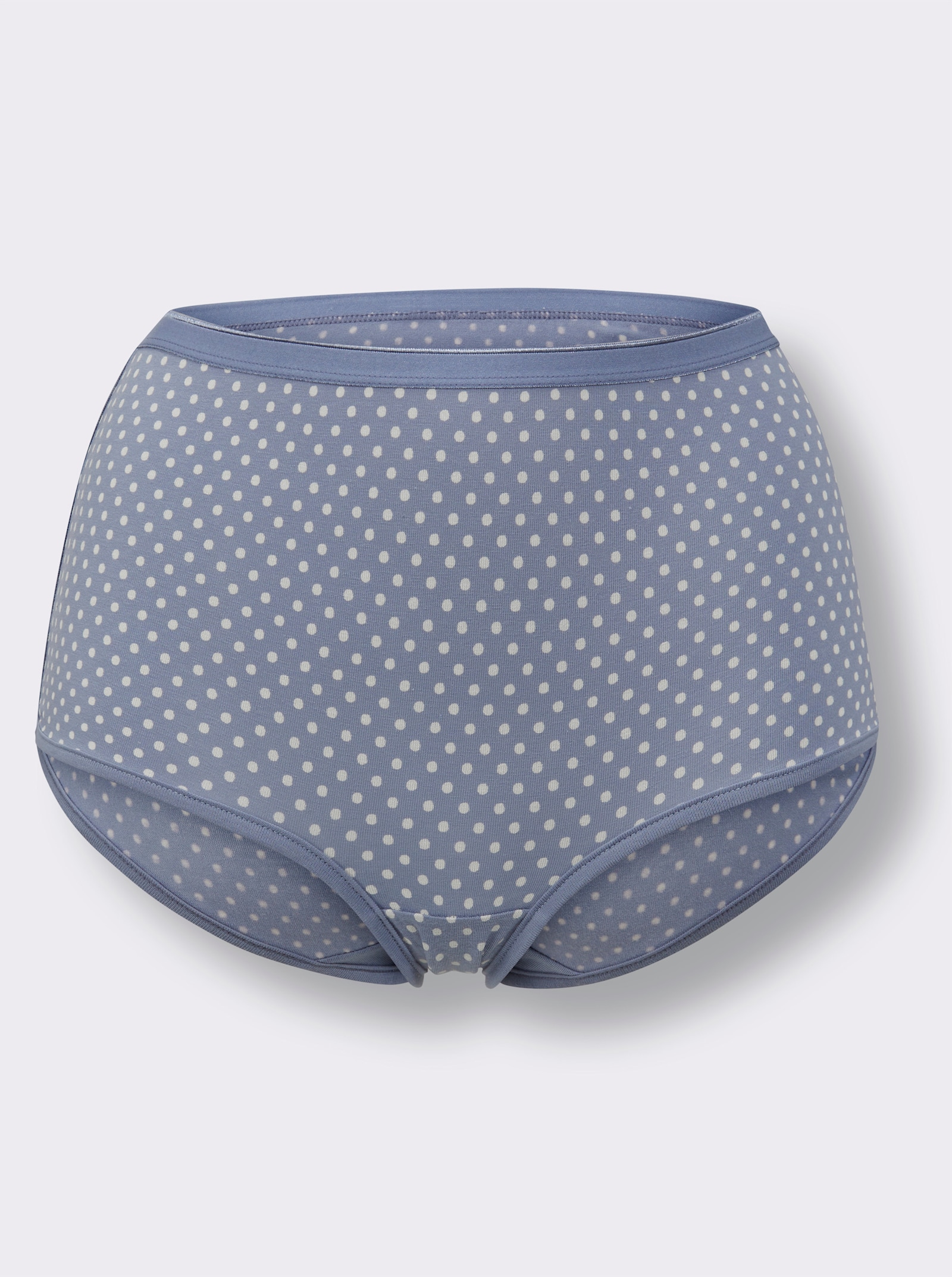 Hipster mit elastischem Softgummi-Bund - 2x taubenblau-bedruckt + 1x taubenblau