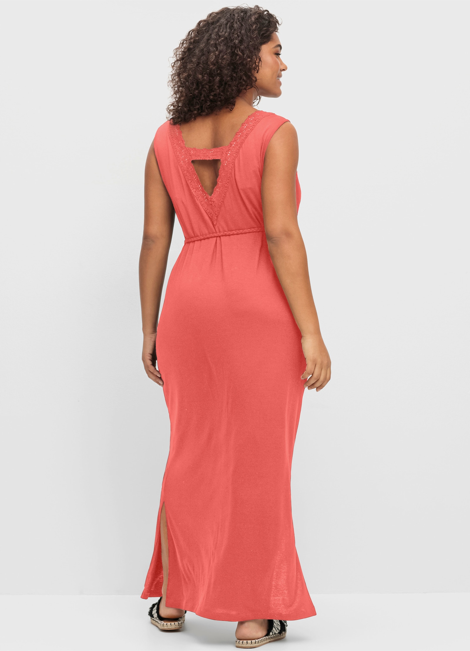 sheego Maxikleid mit Bindegürtel - hummer