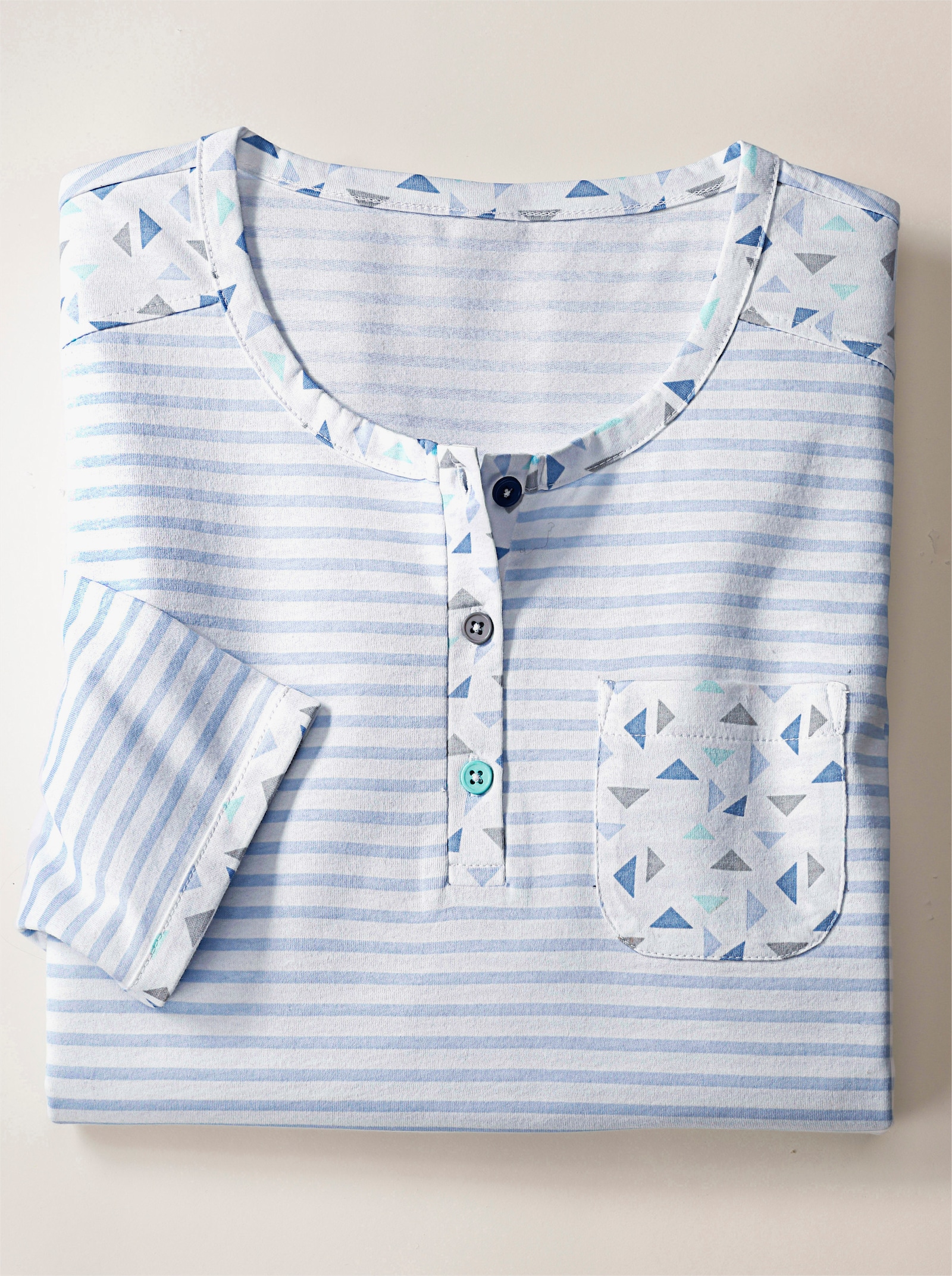 wäschepur Nachthemd met patroonmix - bleu gestreept