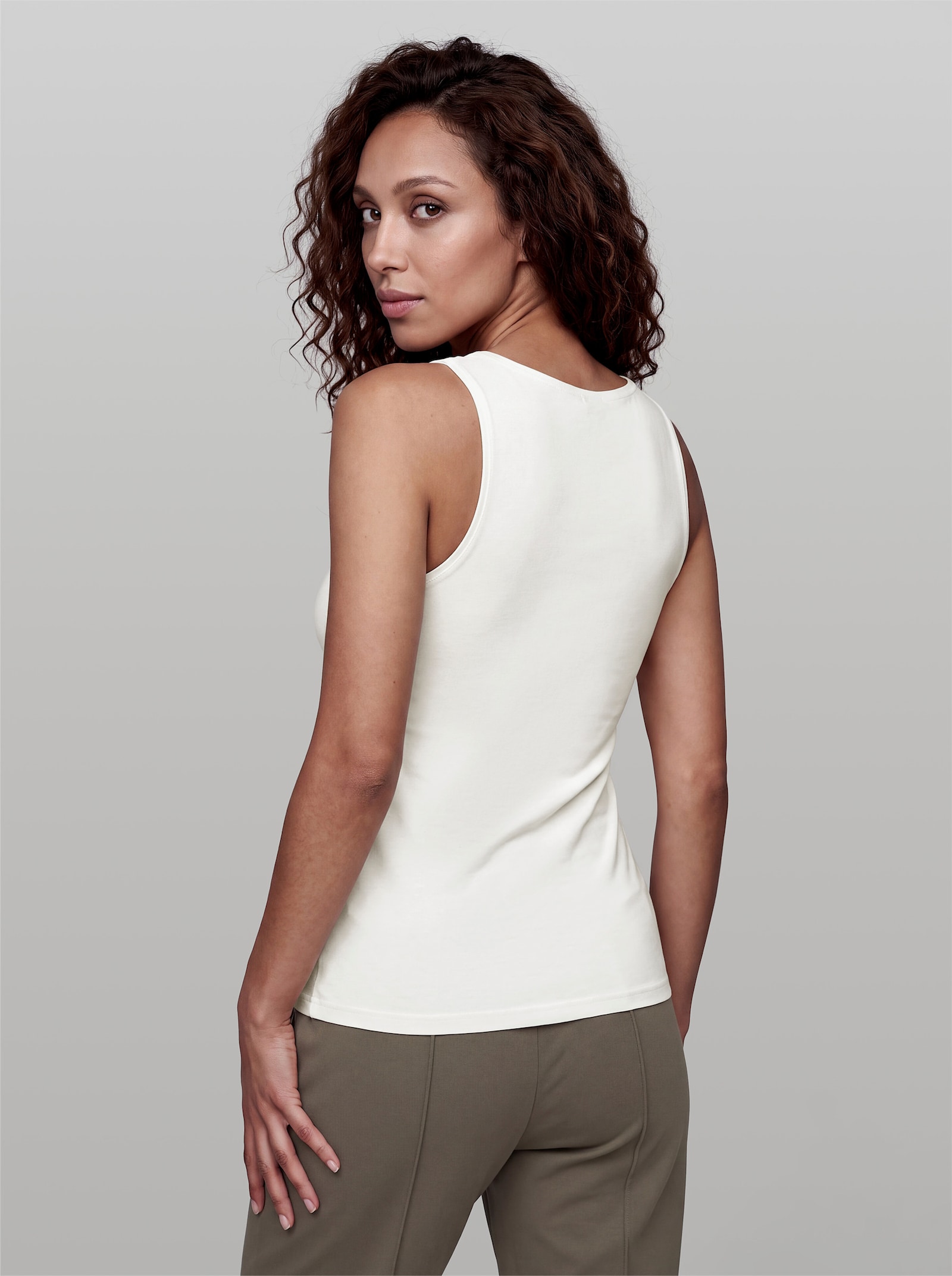 heine Shirttop mit Leinen - ecru