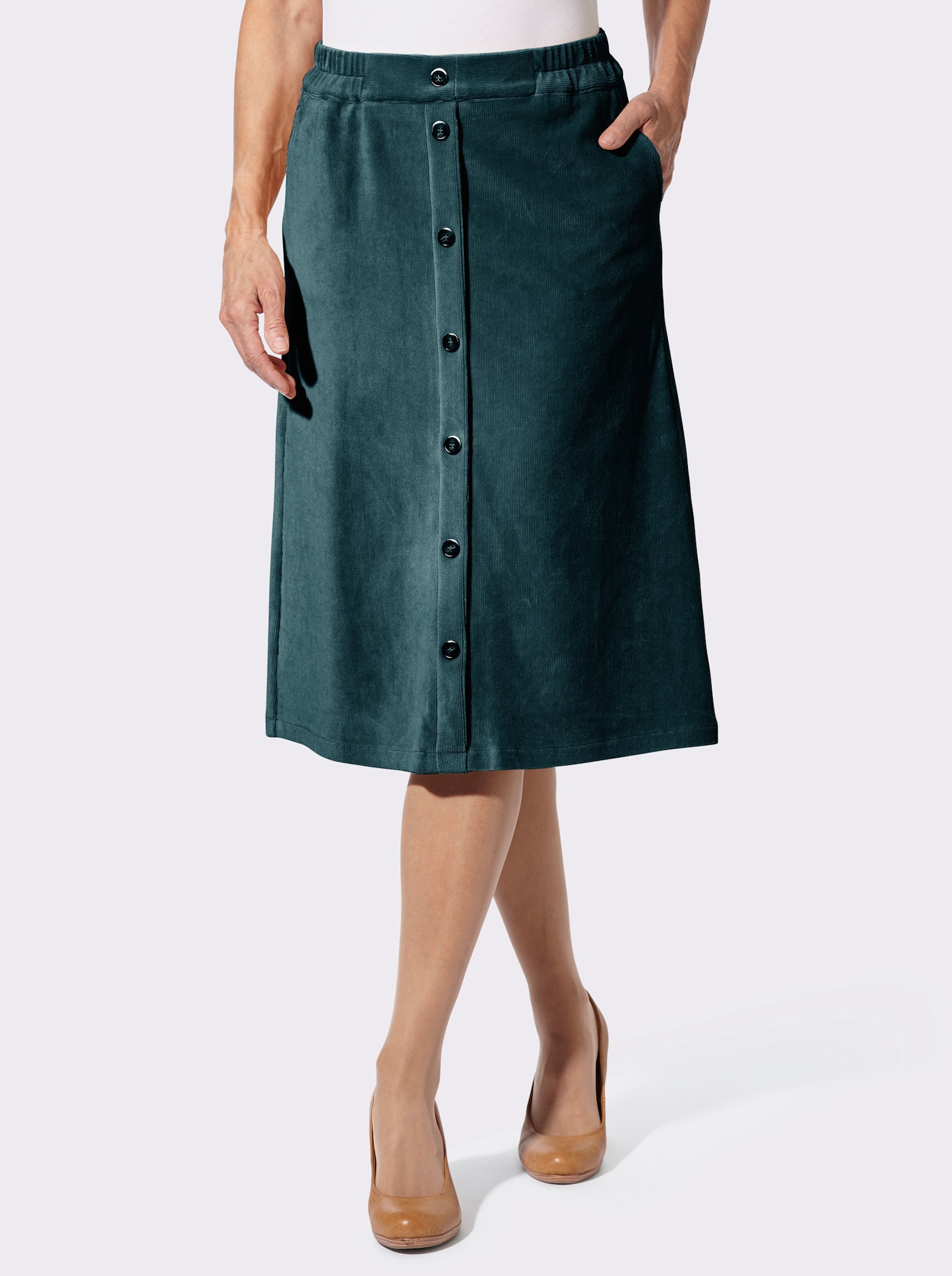 Cordrock mit imitierter Knopfleiste - aquapetrol