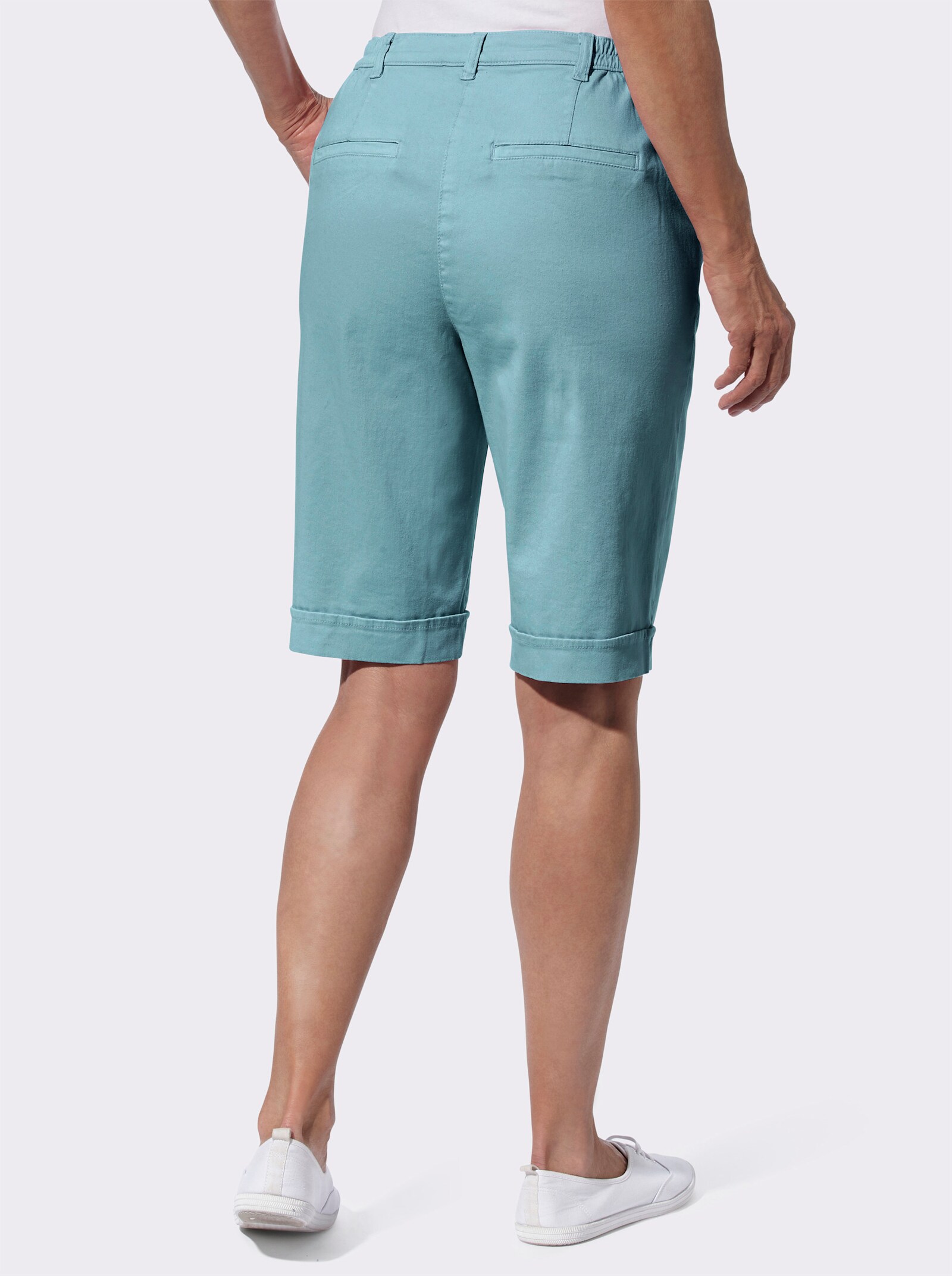 Jeansbermudas mit Dehnbund hinten - ozean