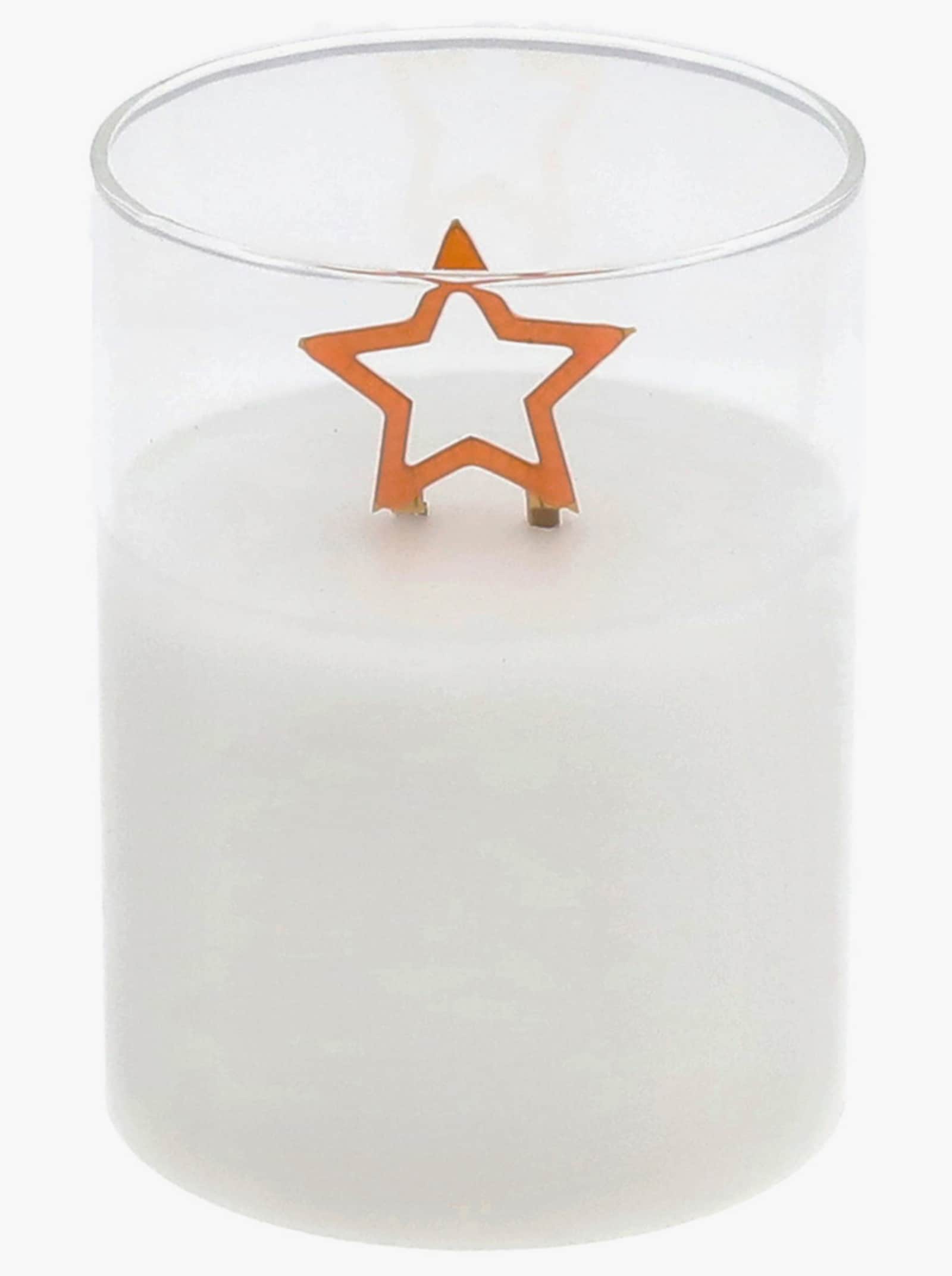 Deko-Objekt LED-Echtwachs-Kerze im Glas - Stern