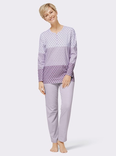 wäschepur Schlafanzug mit Farbverlauf - ecru-flieder