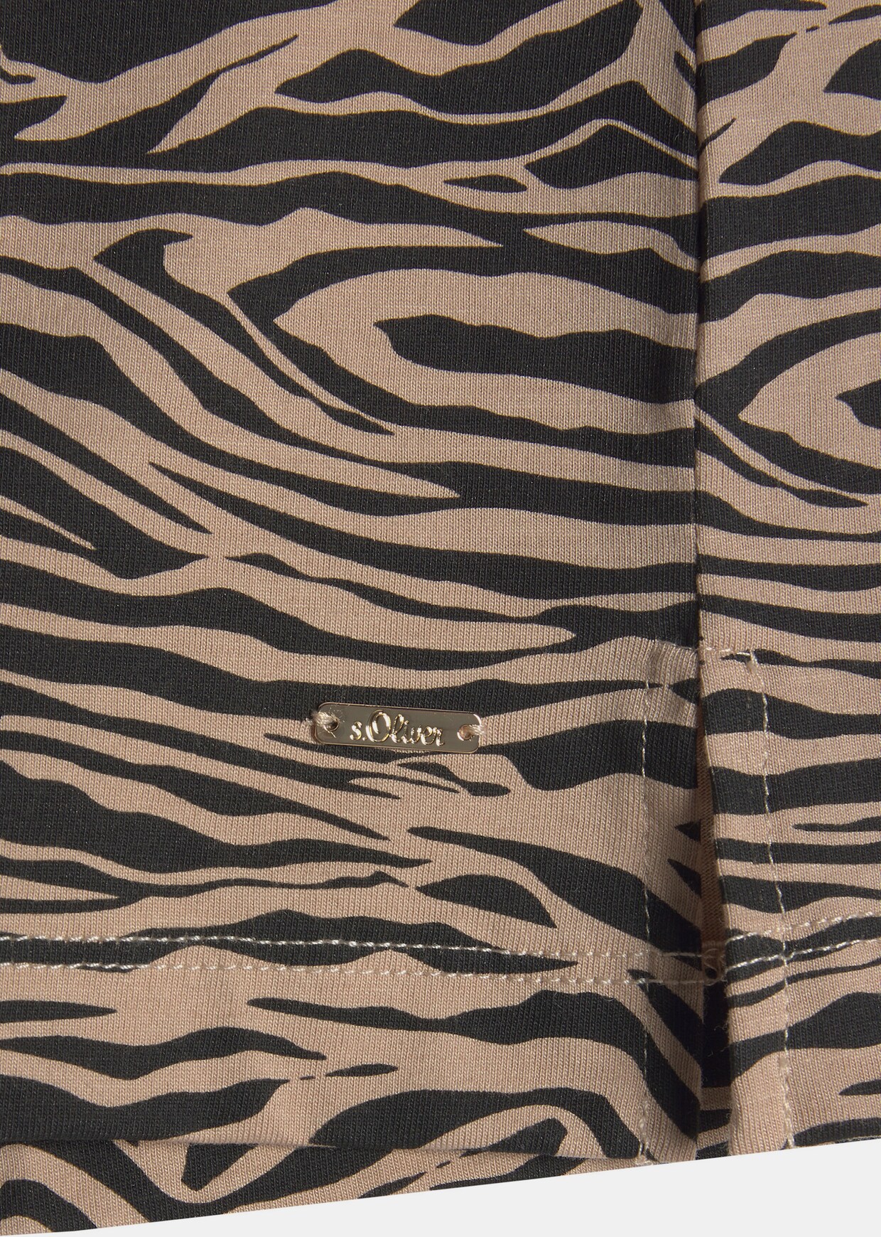 s.Oliver Sleepshirt - schwarz-beige-gemustert