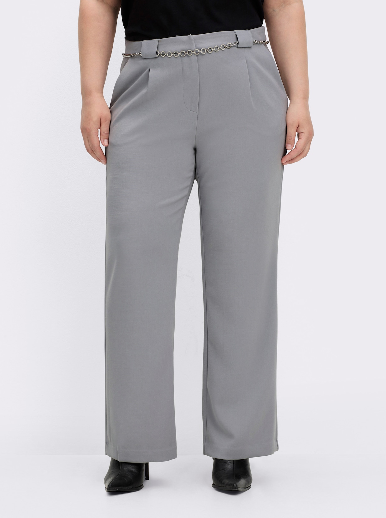 Webhose inklusive Ketten-Gürtel - steingrau