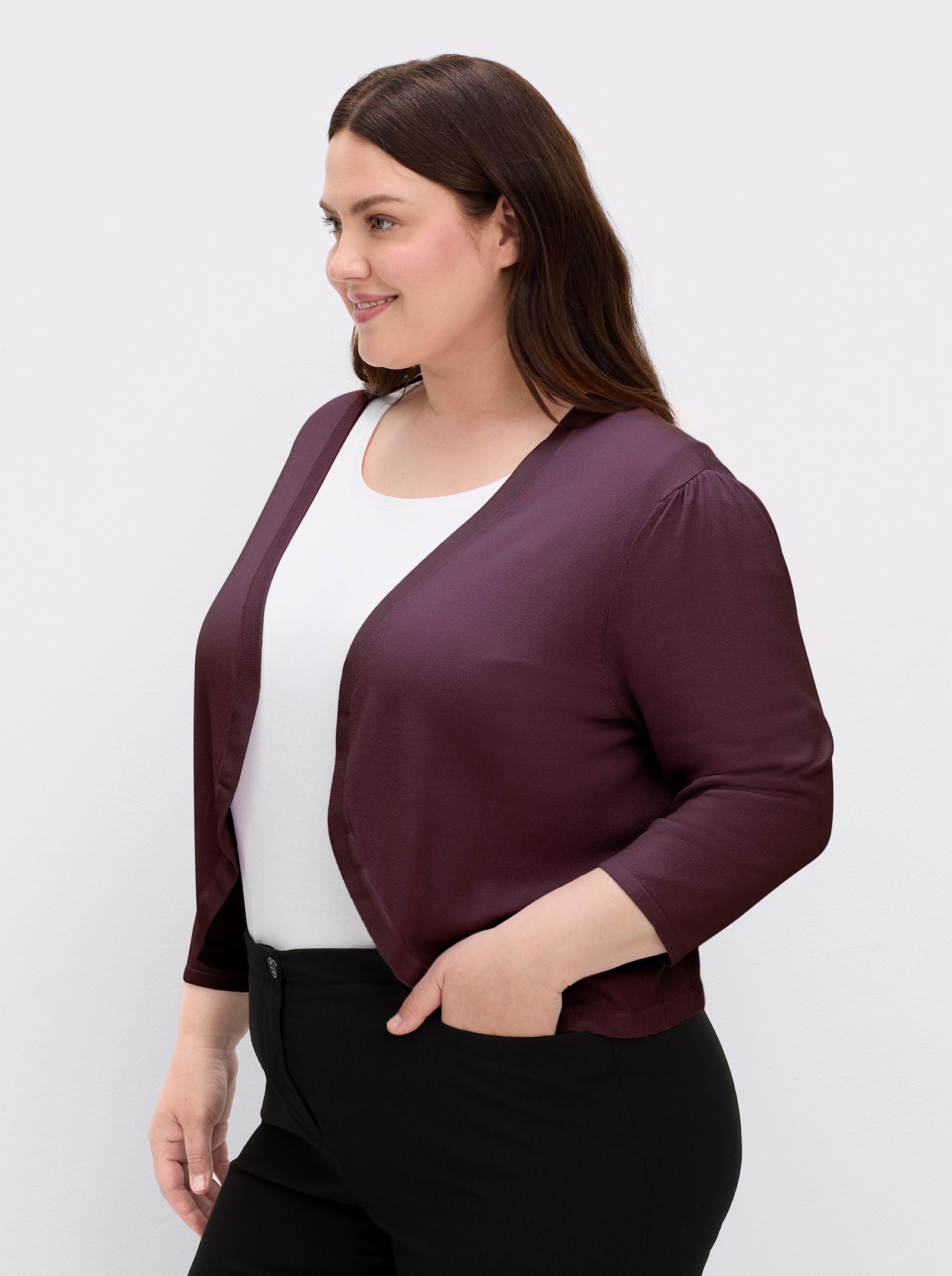 Bolero in Feinstrick-Qualität - burgund