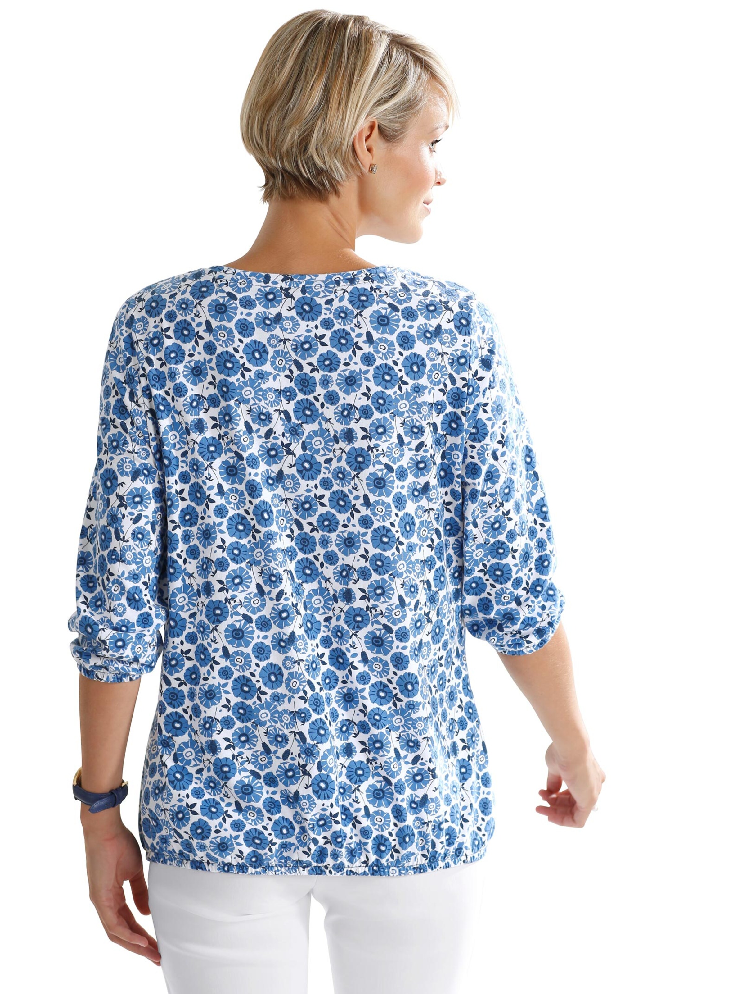 Shirt - jeansblau-bedruckt