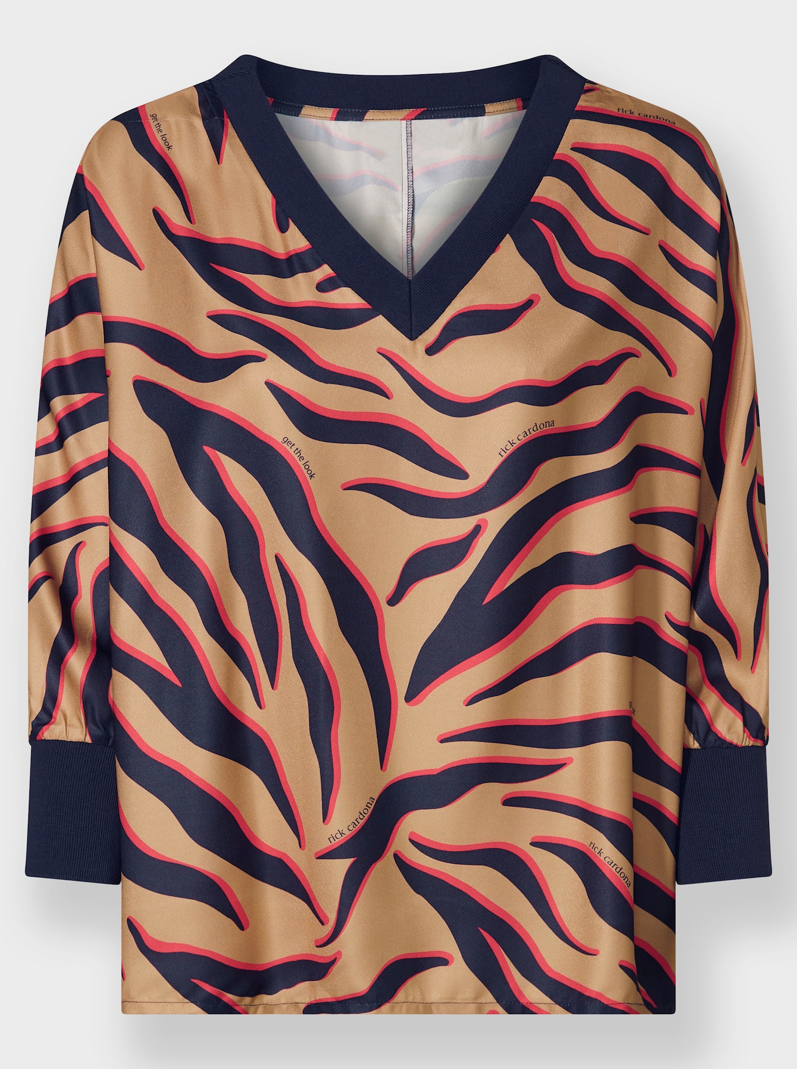 heine Blúzka s potlačou a netopierími rukávmi - ťavia-námornícka modrá potlač