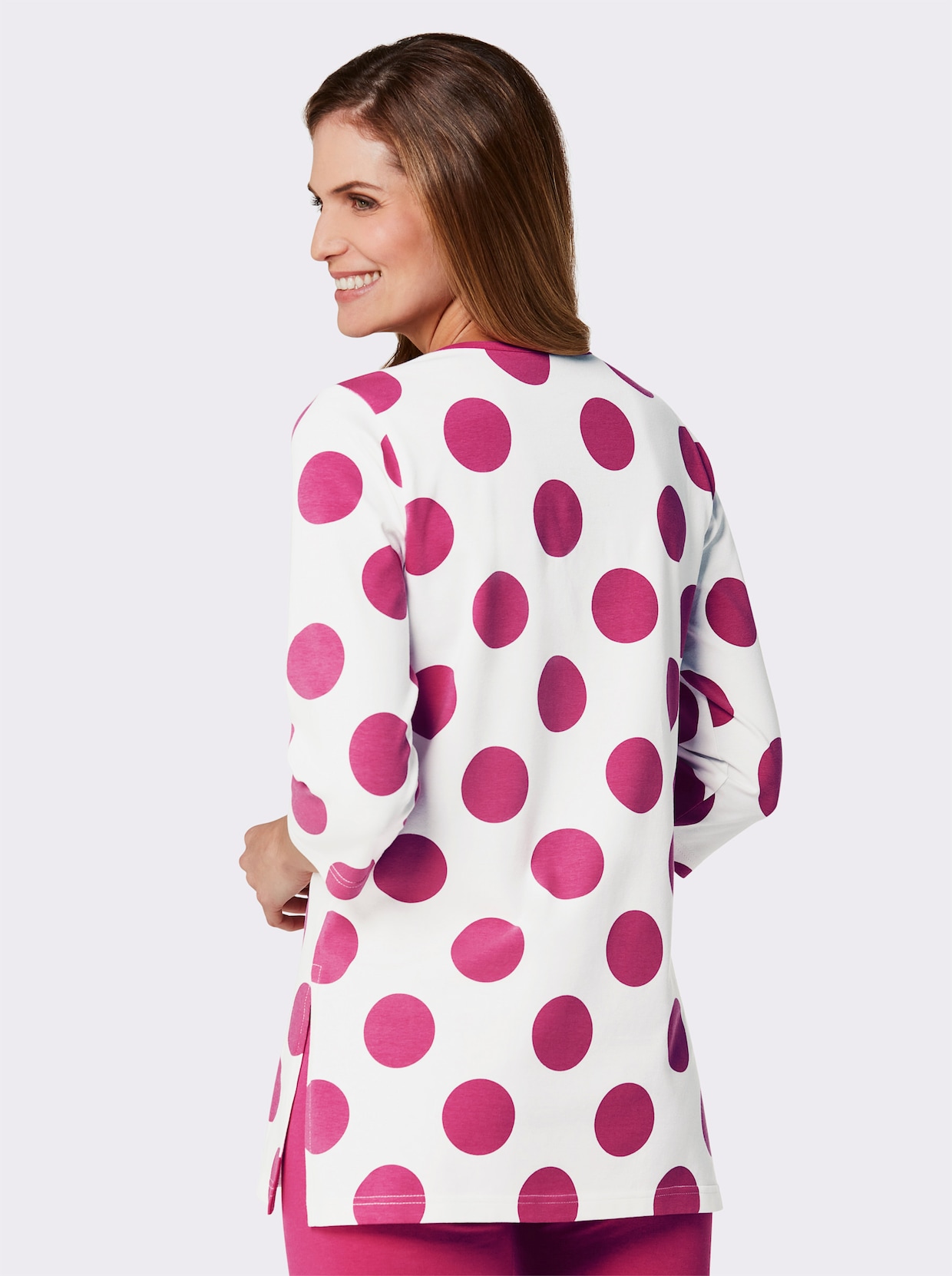 feel good Lang shirt - ecru/fuchsia