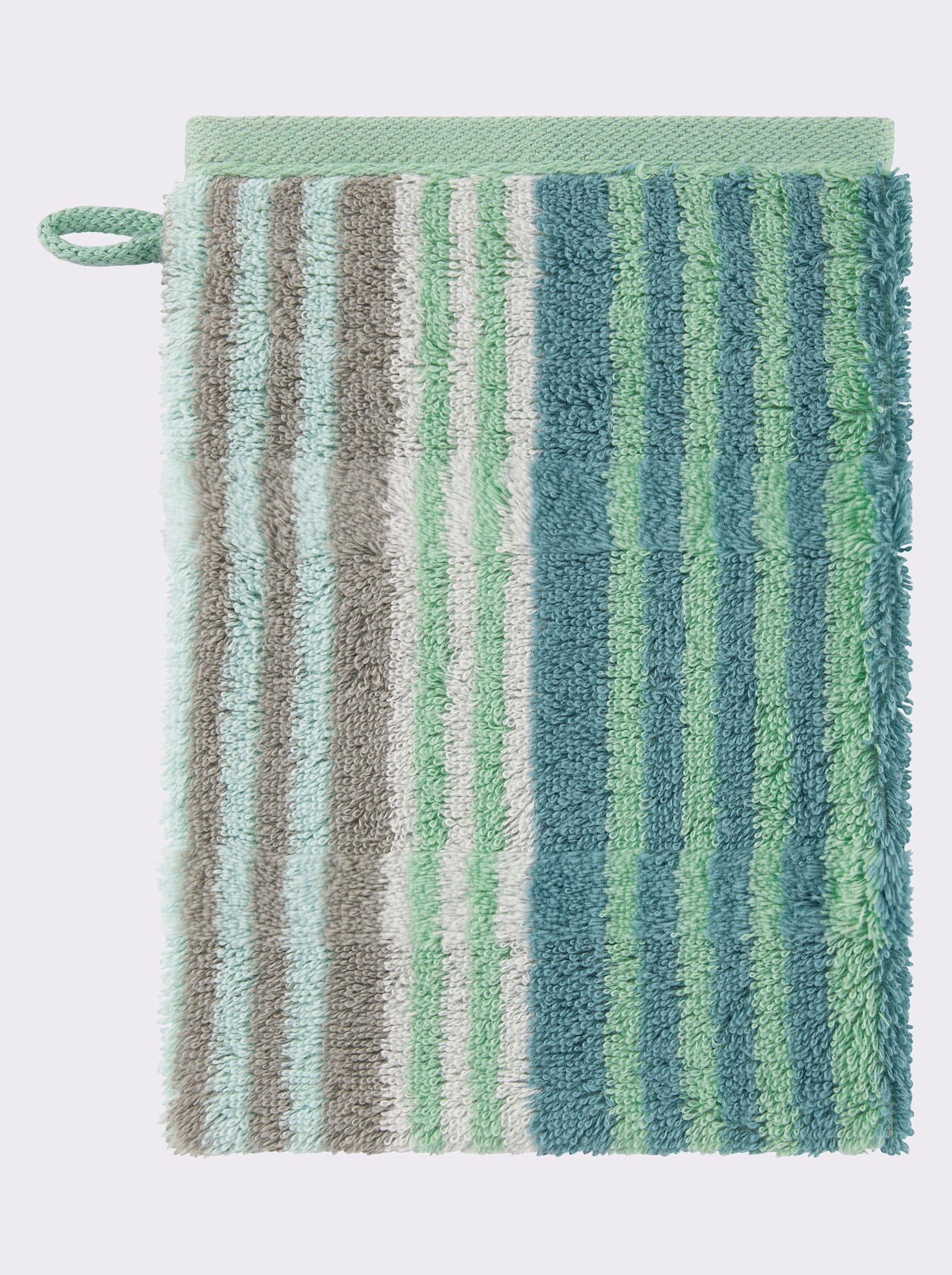 Cawö Handdoek - kalkmint gestreept