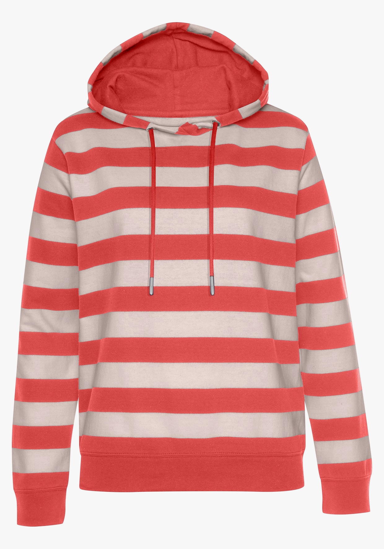 H.I.S Kapuzensweatshirt - rot-nougat-gestreift