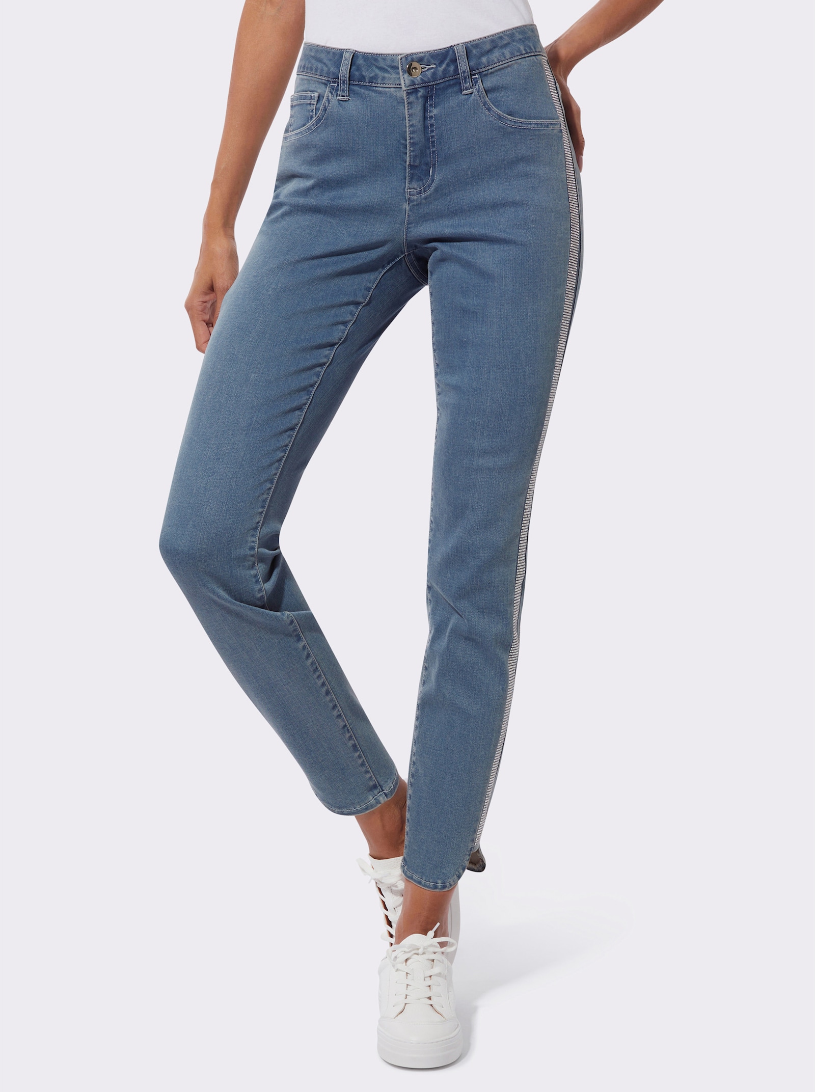5-Pocket-Jeans mit Baumwolle - blue-bleached