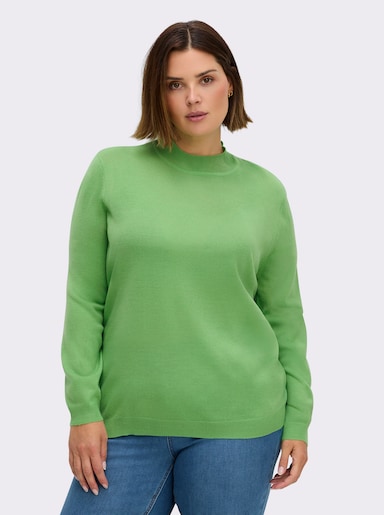 Stehkragenpullover weich wie Kaschmir - apfel