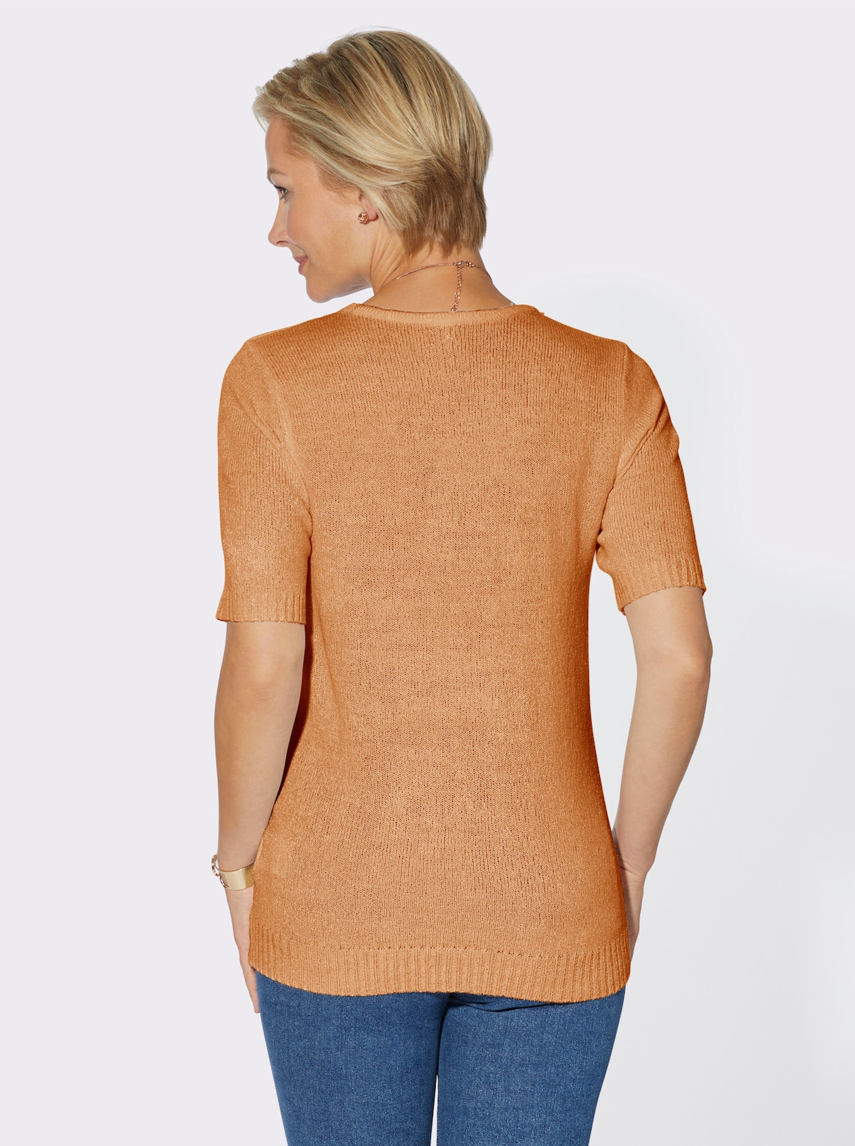 Pullover met ronde hals - apricot