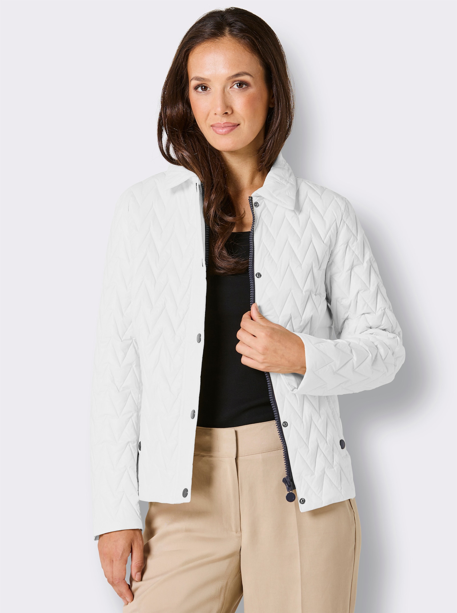 CREATION L PREMIUM Veste légère en duvet avec accessoires décoratifs - blanc