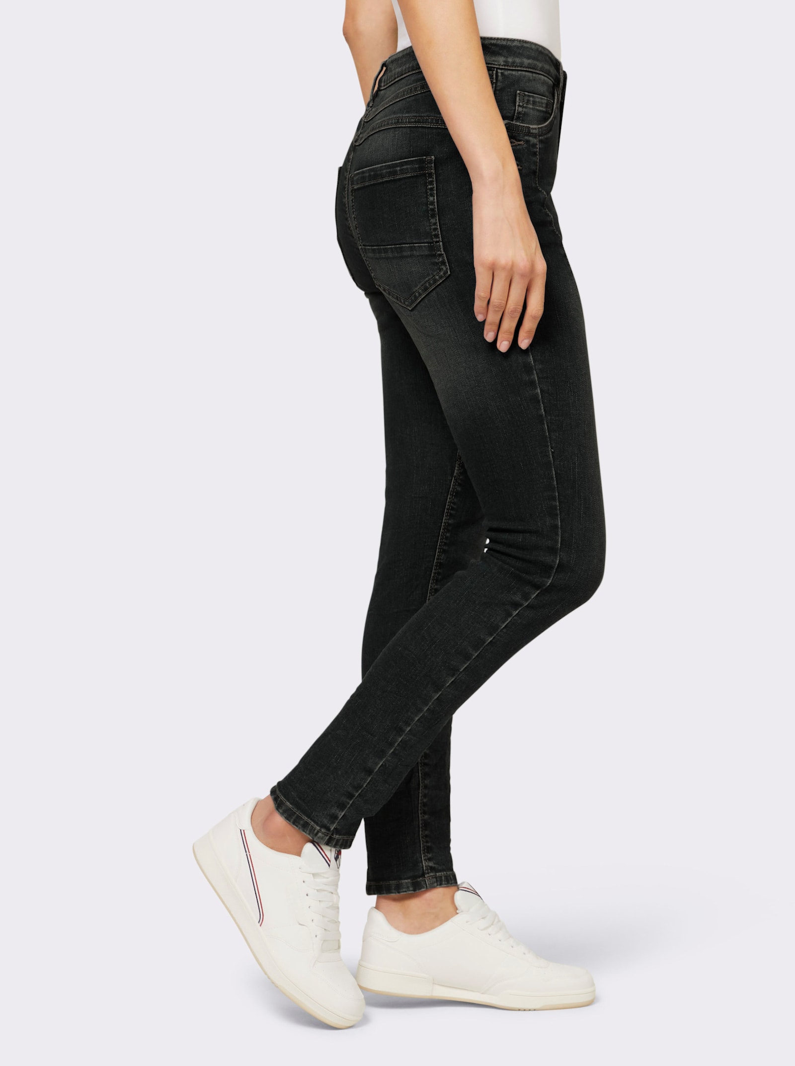 heine Jeans in Crinkle-Optik - black denim