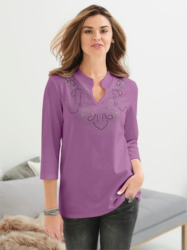 Shirt met 3/4-mouw - orchidee