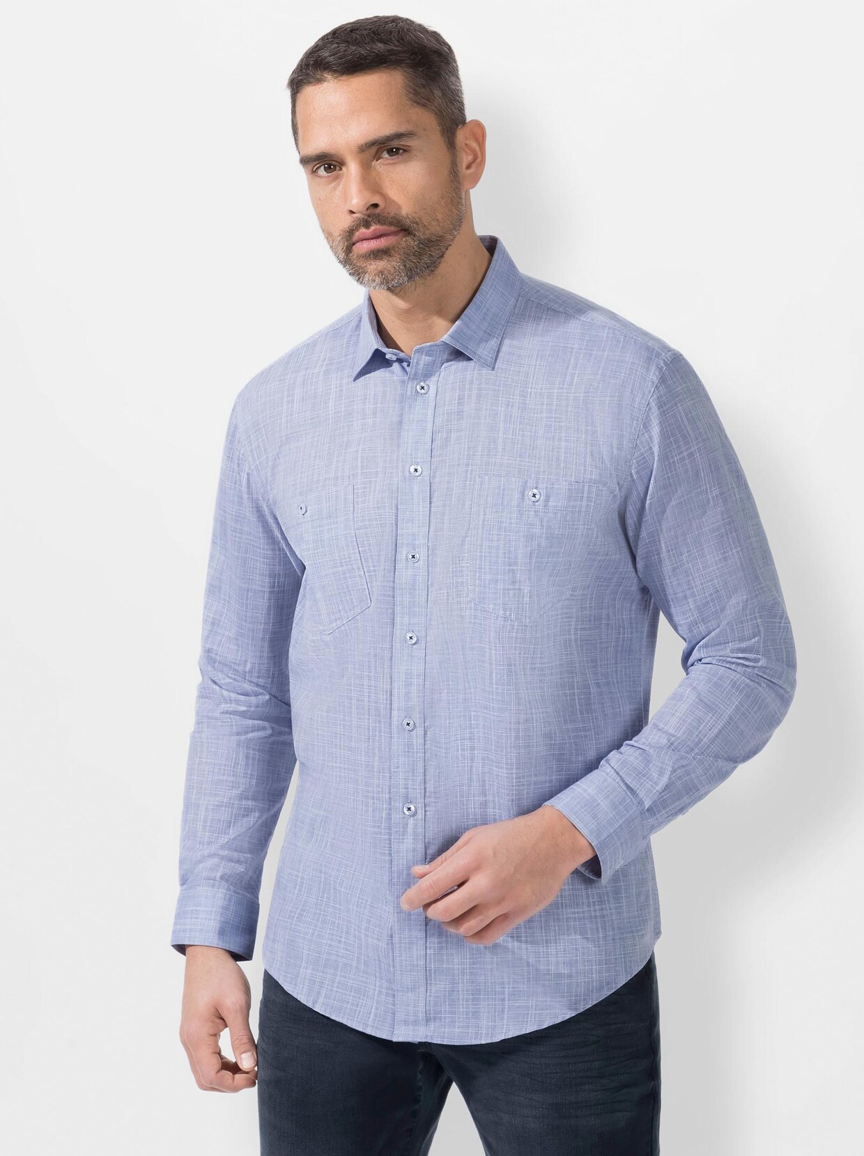 Catamaran Langarm-Hemd - bleu