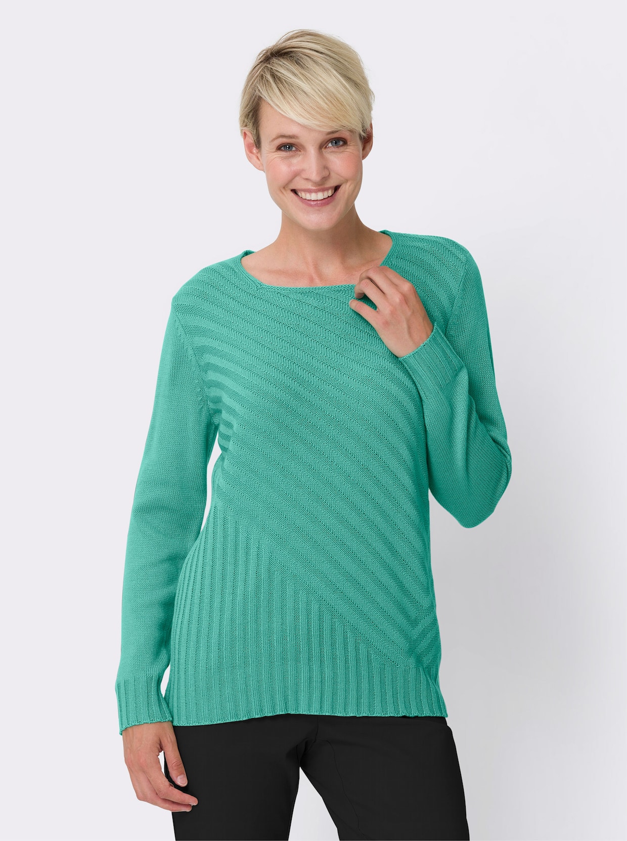 Pullover met lange mouwen - blauwgroen