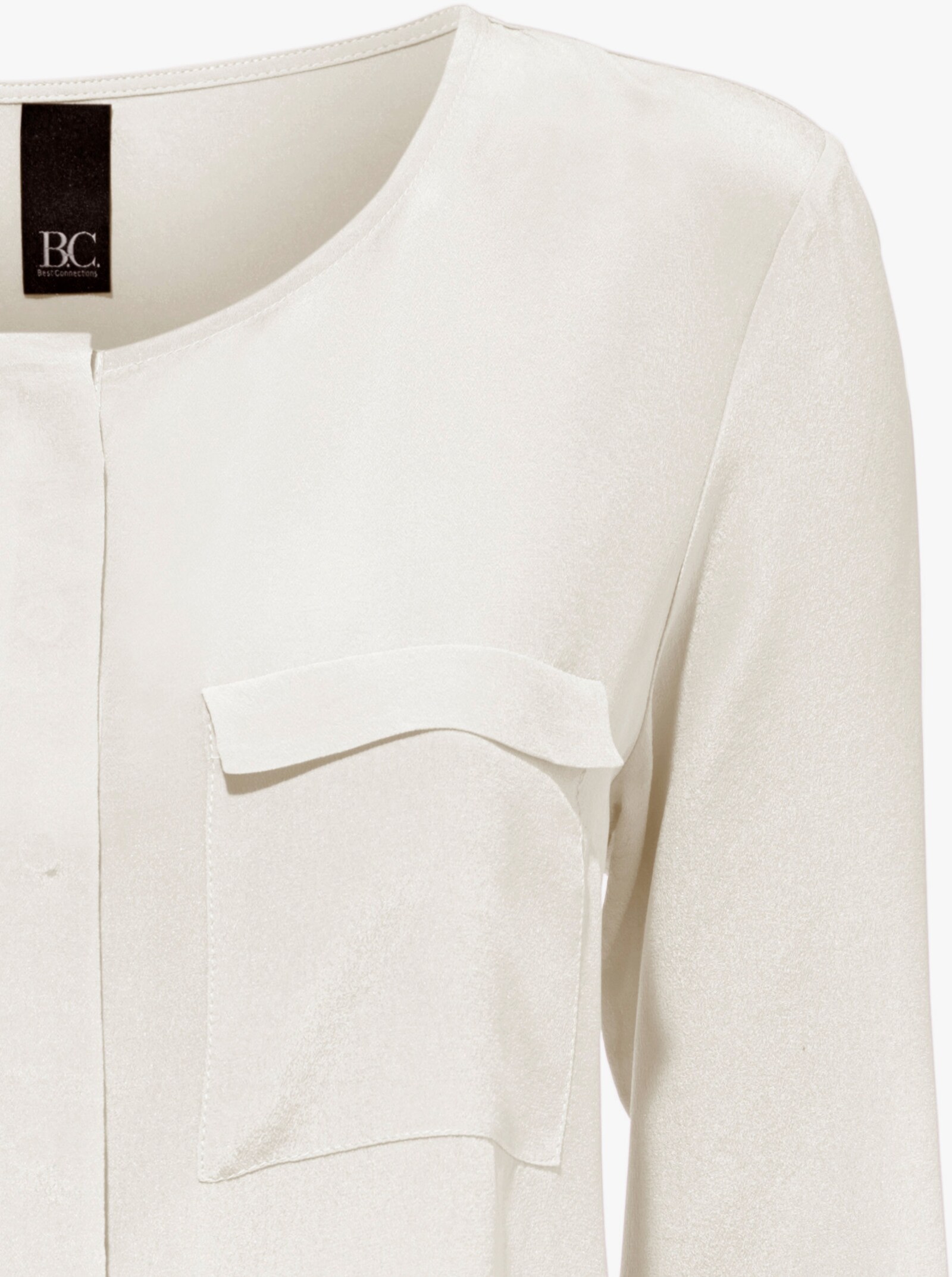 heine Zijden blouse met matte glans - ecru