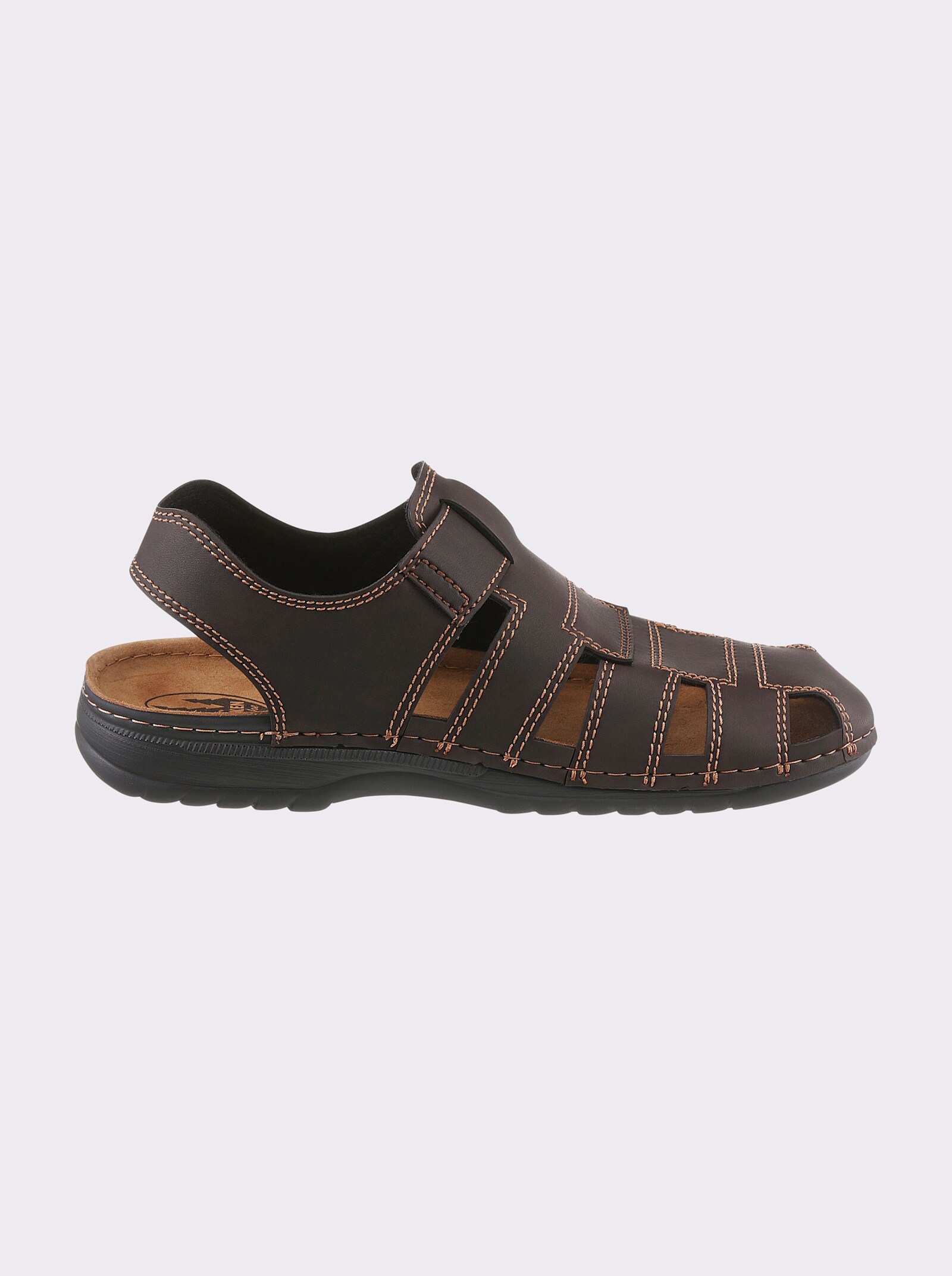 Franken Schuhe Sandale mit Klettverschluss - schoko