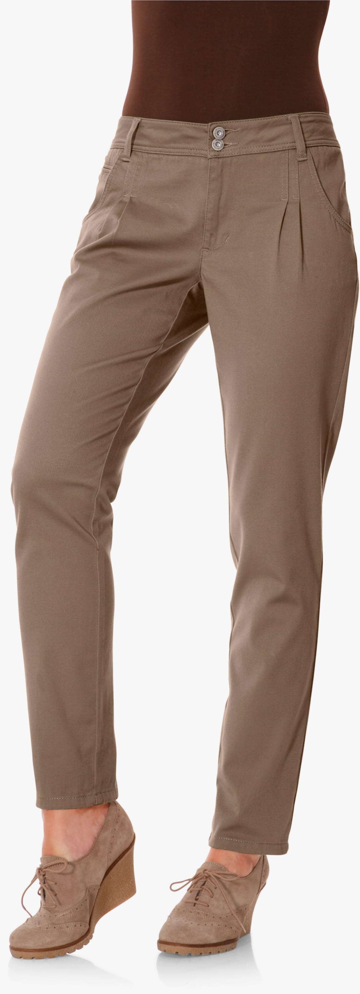 heine Pantalon chino, coupe carotte - couleur chamois
