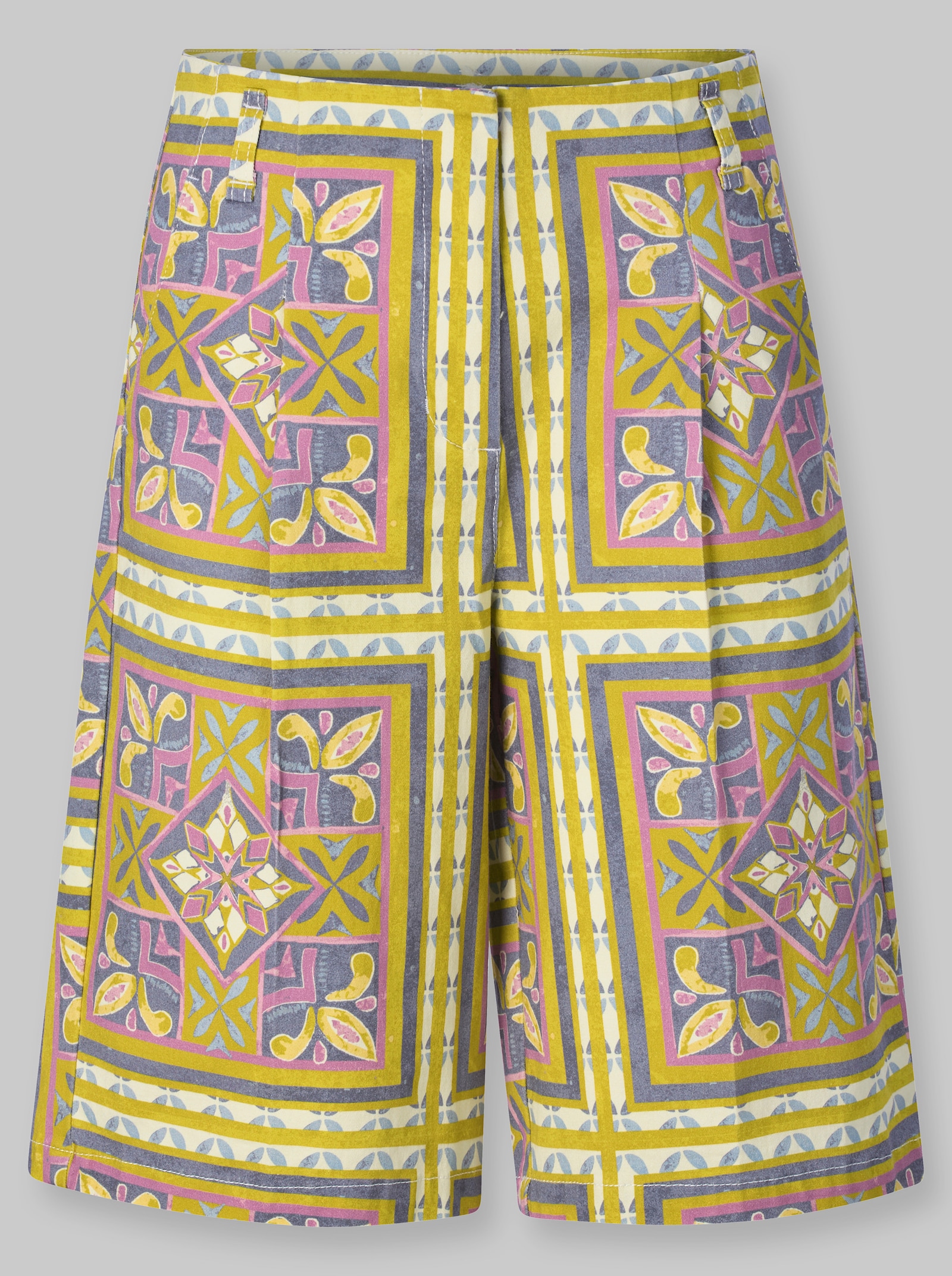 heine Bermudas mit angesagtem Druck - limone-taubenblau-bedruckt