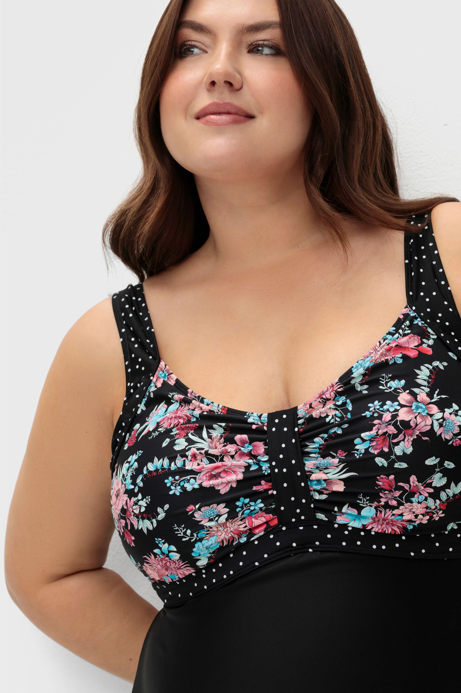 sheego Badekleid mit Mustermix - schwarz-bedruckt