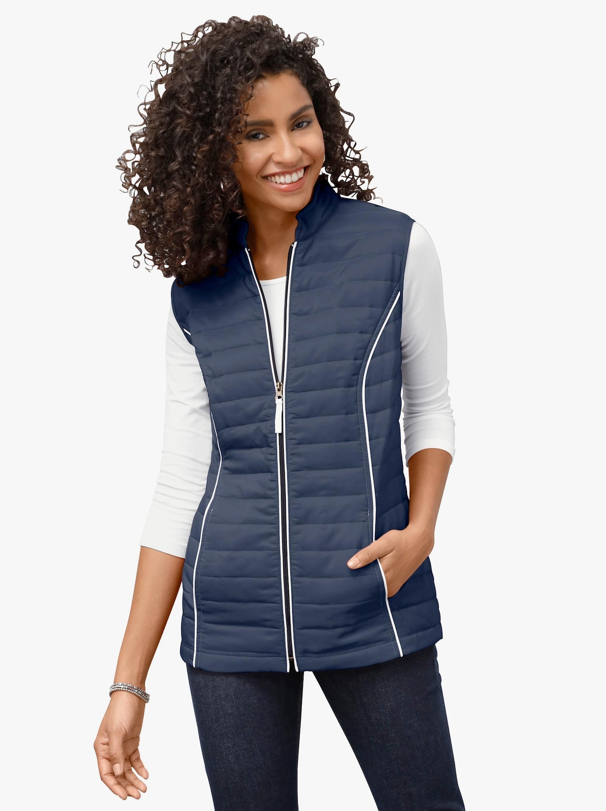 Bodywarmer - marine/wit