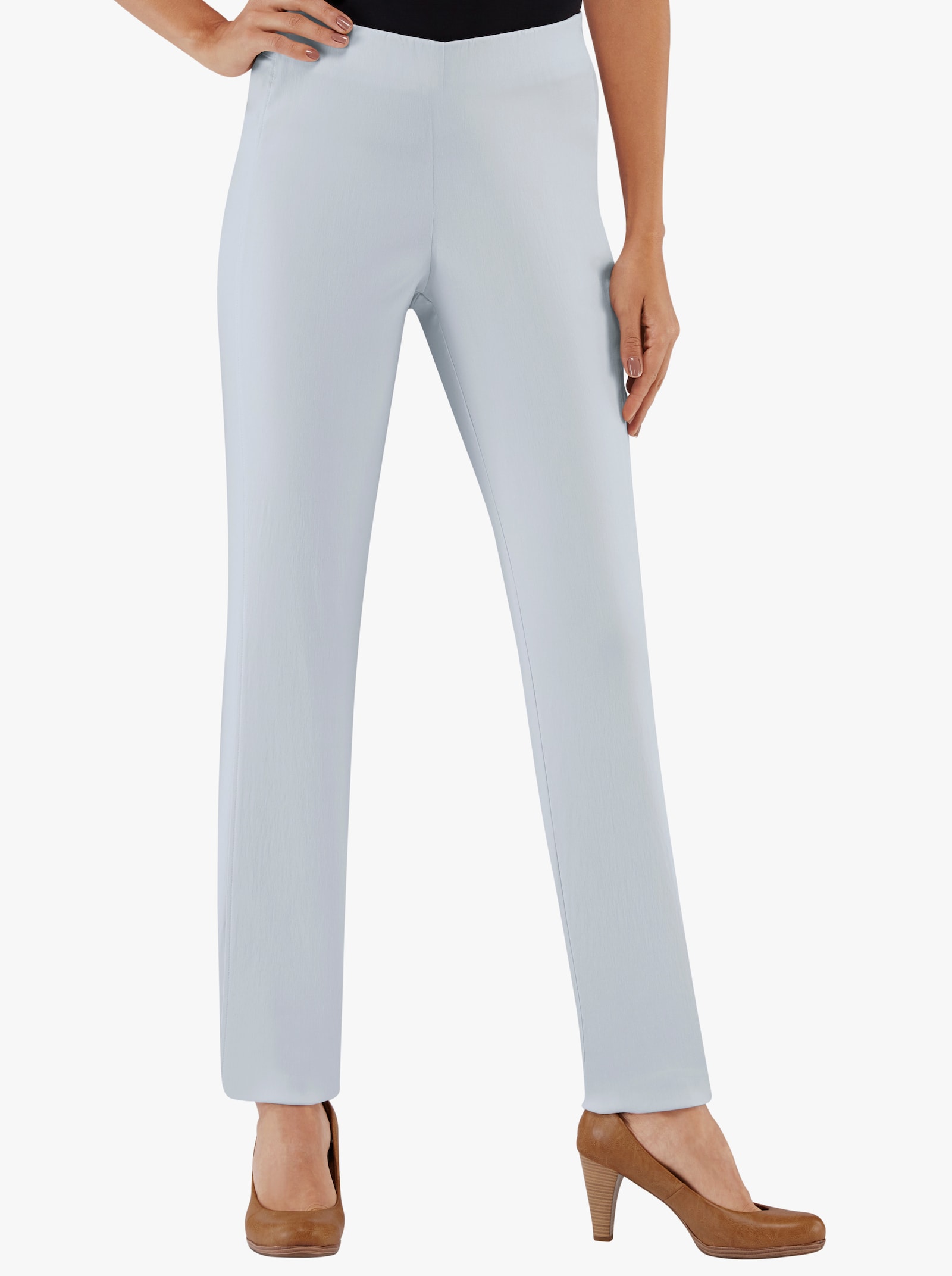 Stehmann Comfort line Pantalon avec ceinture, qualité viscose - bleu clair